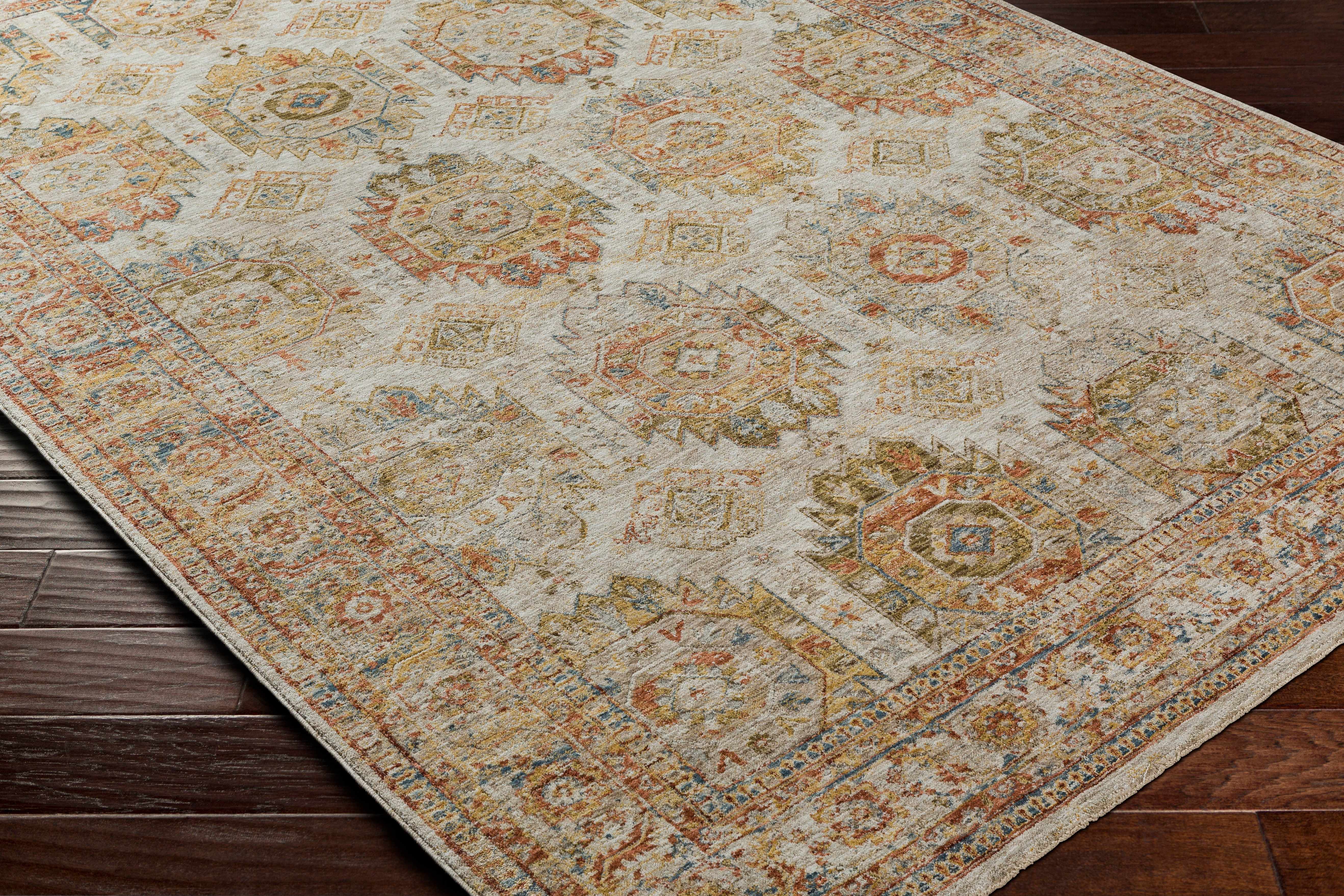 Crescentia Cream Textured Rug with Fringes - Image 4