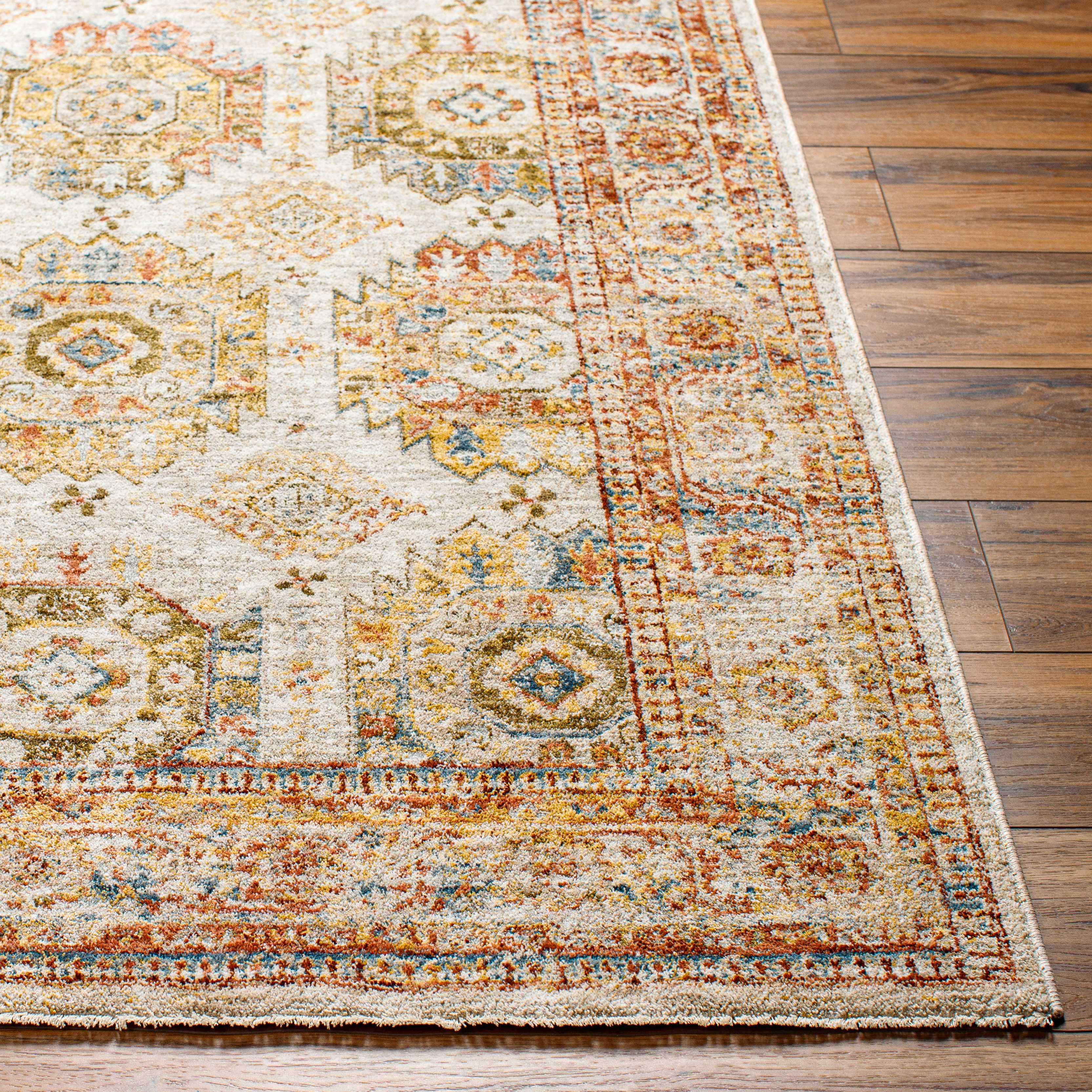 Crescentia Cream Textured Rug with Fringes - Image 5