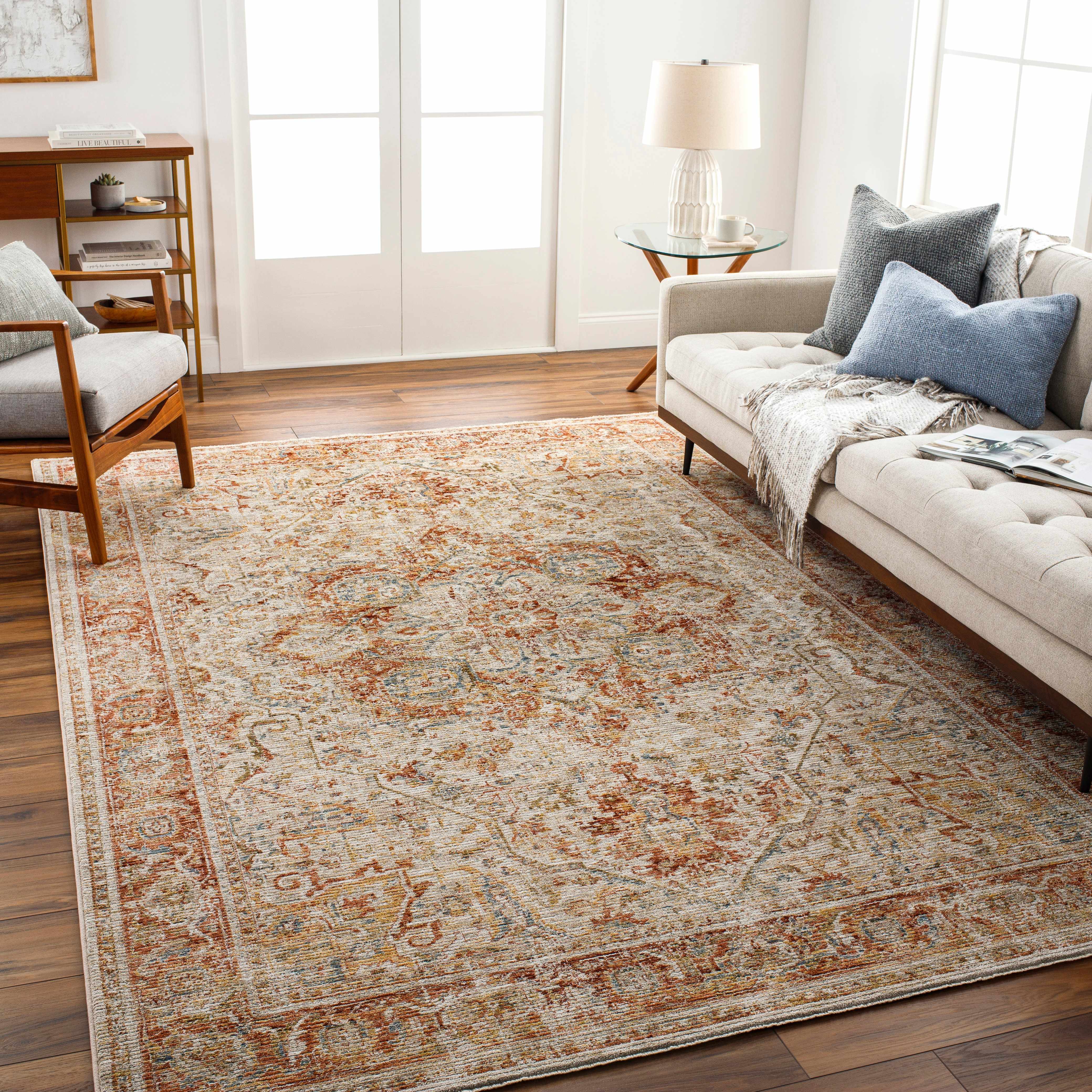 Cress Rust Rich Textured Traditional Rug - Image 2