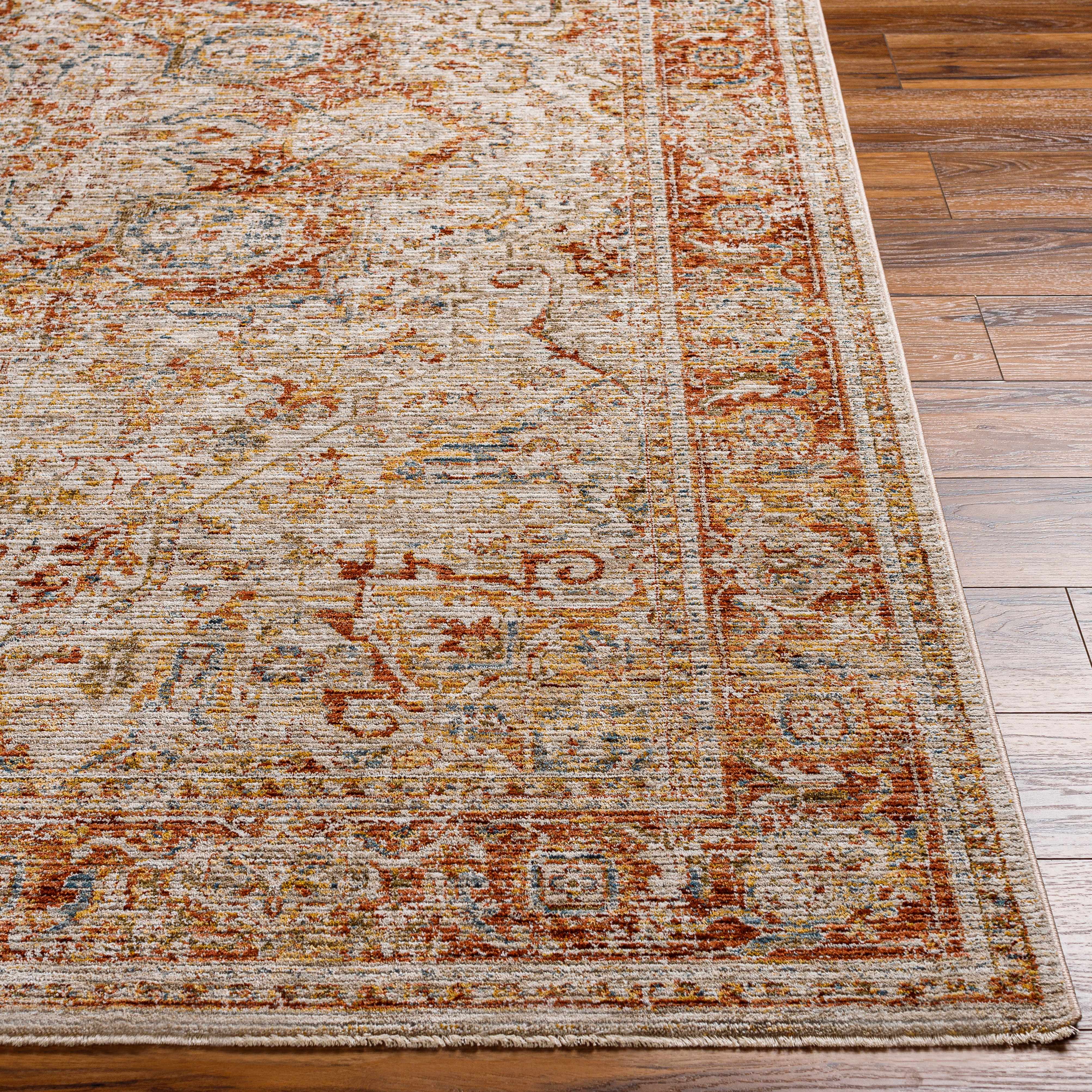 Cress Rust Rich Textured Traditional Rug - Image 4