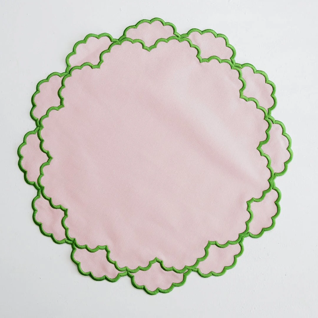 CRESSIDA LIGHT PINK ROUND FABRIC PLACEMAT - Image 2