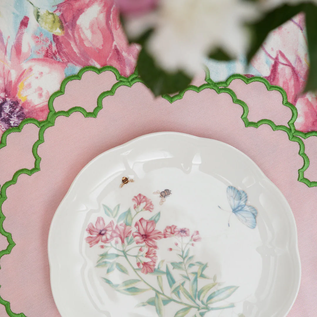 CRESSIDA LIGHT PINK ROUND FABRIC PLACEMAT - Image 4