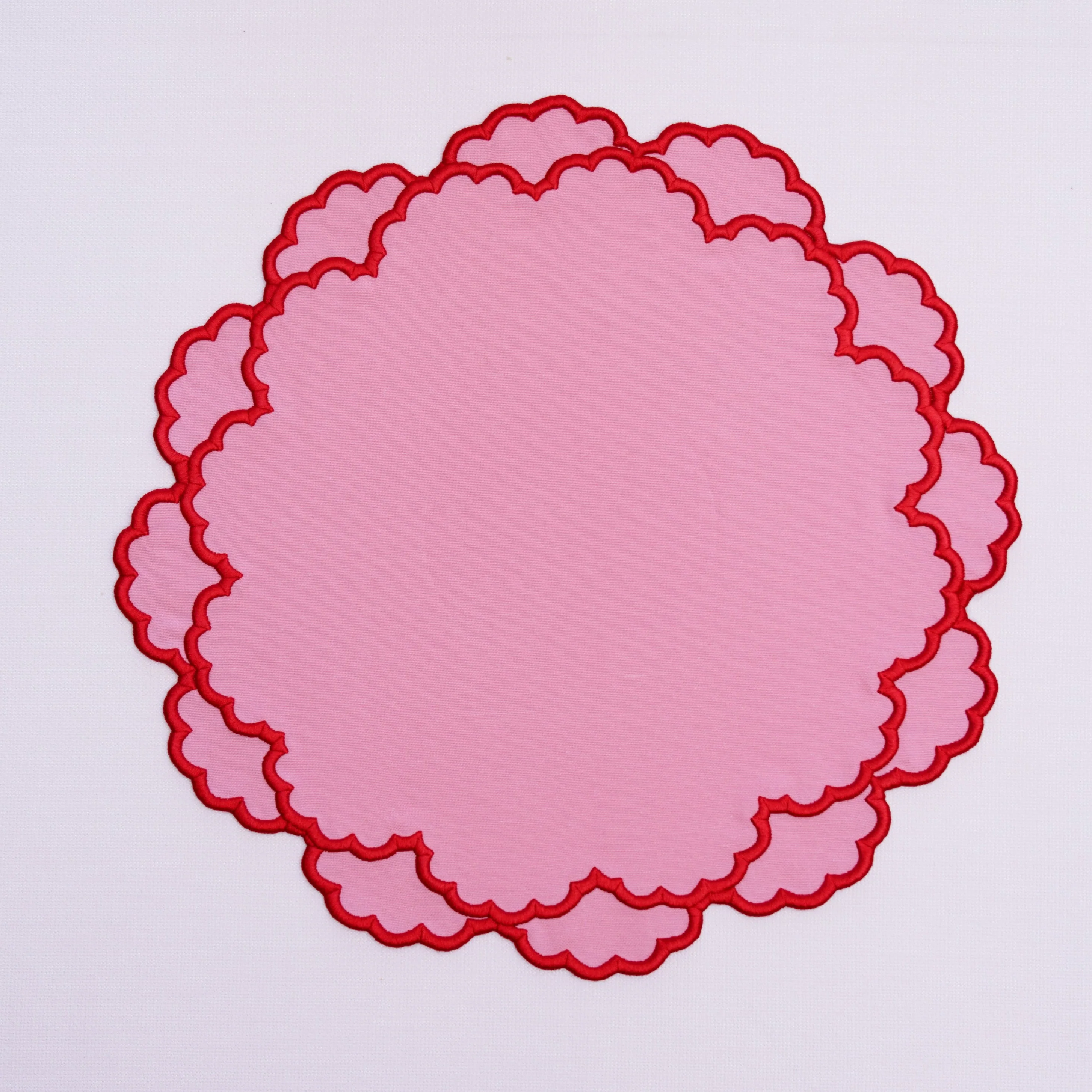 CRESSIDA PINK ROUND FABRIC PLACEMAT & NAPKIN SET - Image 7