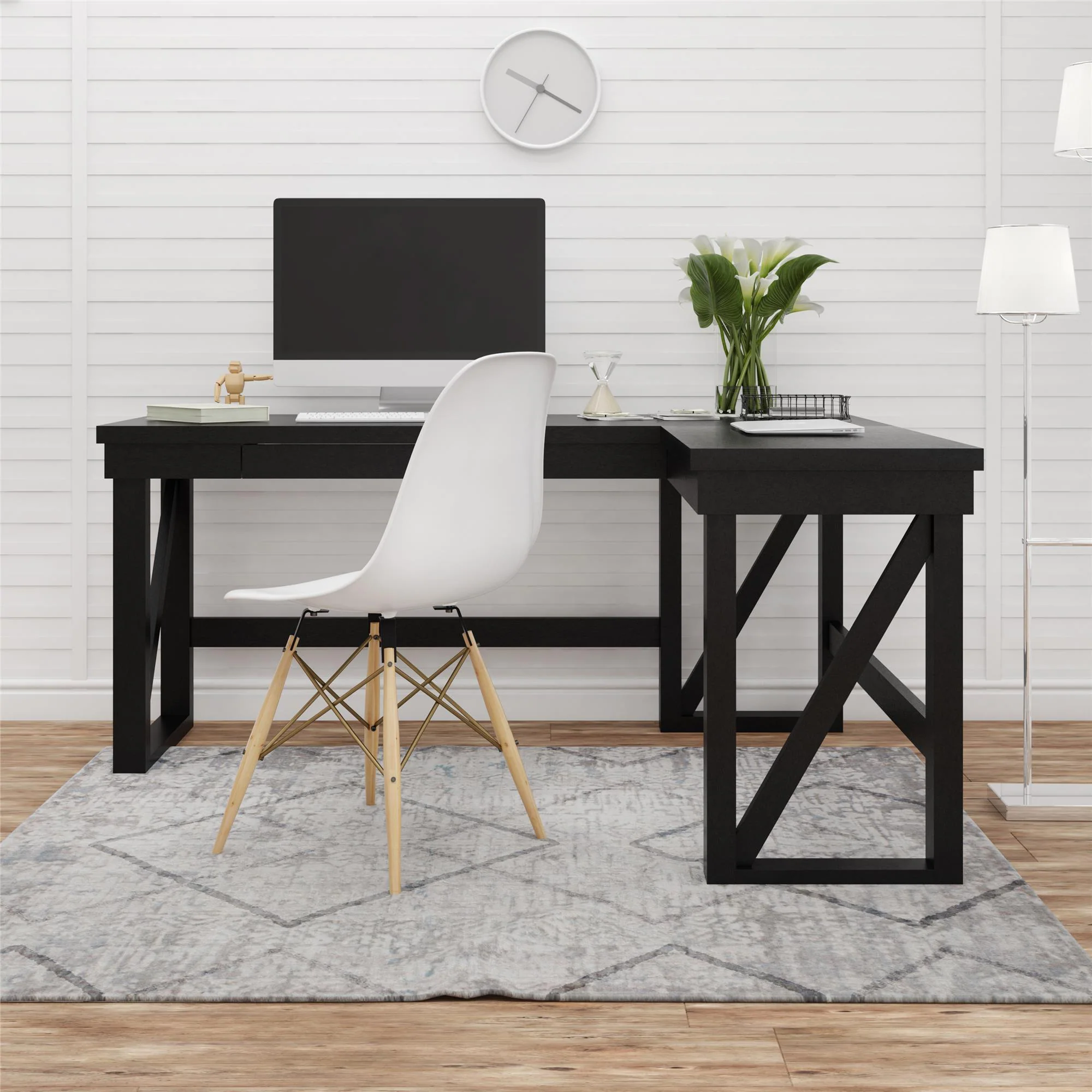 Crestwood - Lift Top L Desk - Black - Image 2
