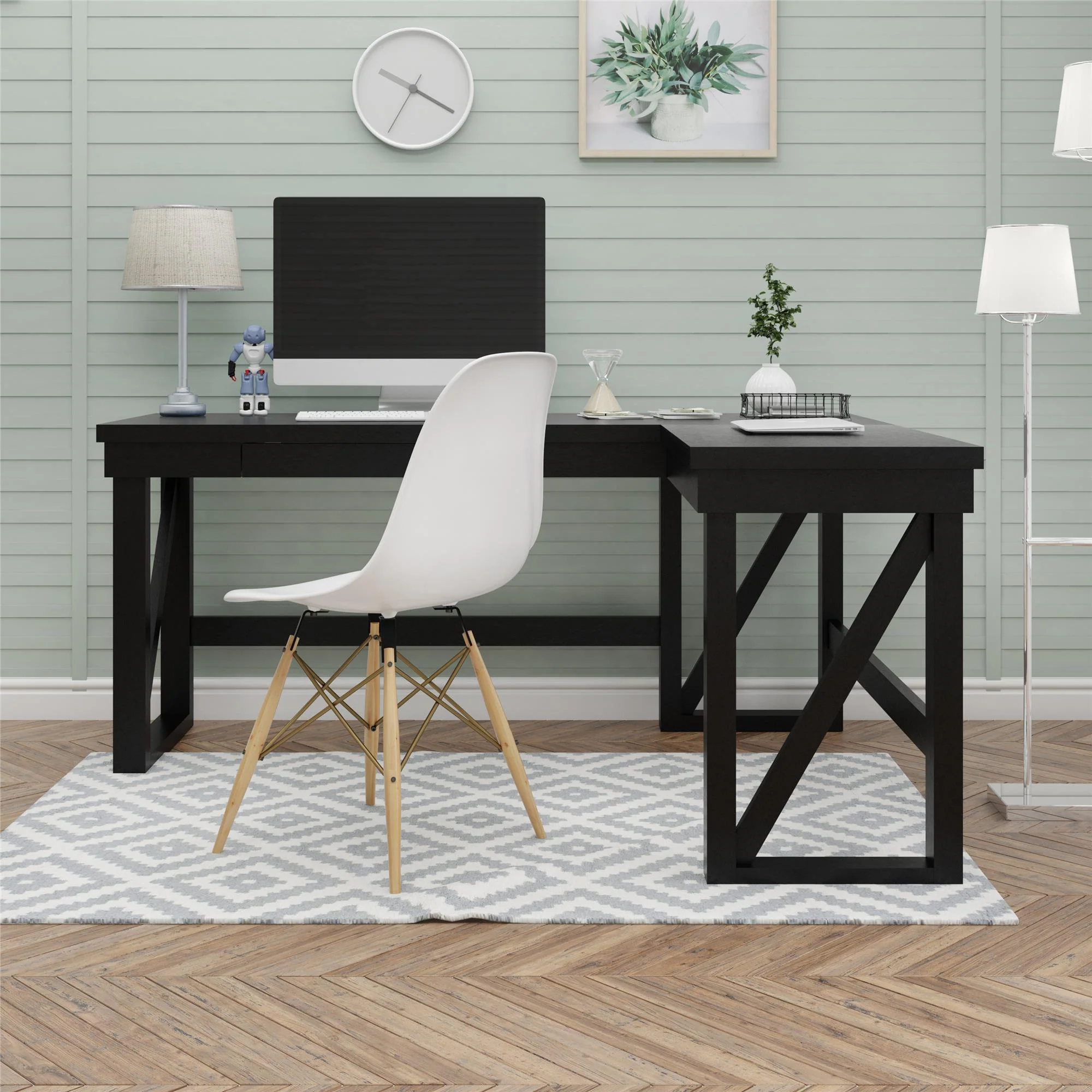 Crestwood - Lift Top L Desk - Black - Image 4