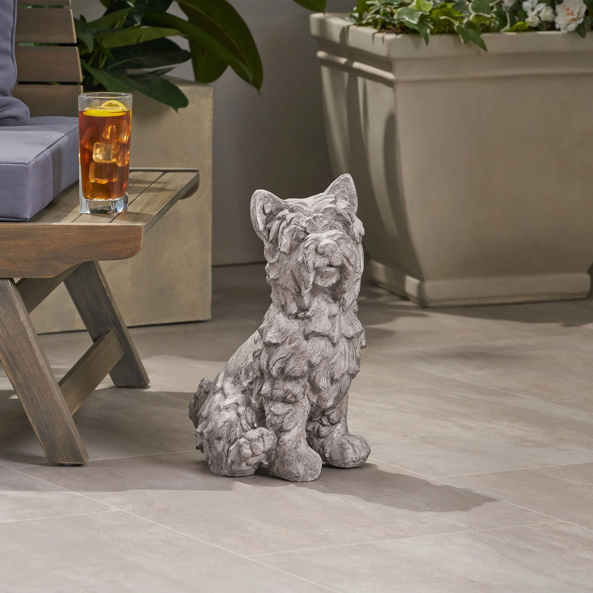 Cricket Dog Cast Stone Garden Statue - Image 2