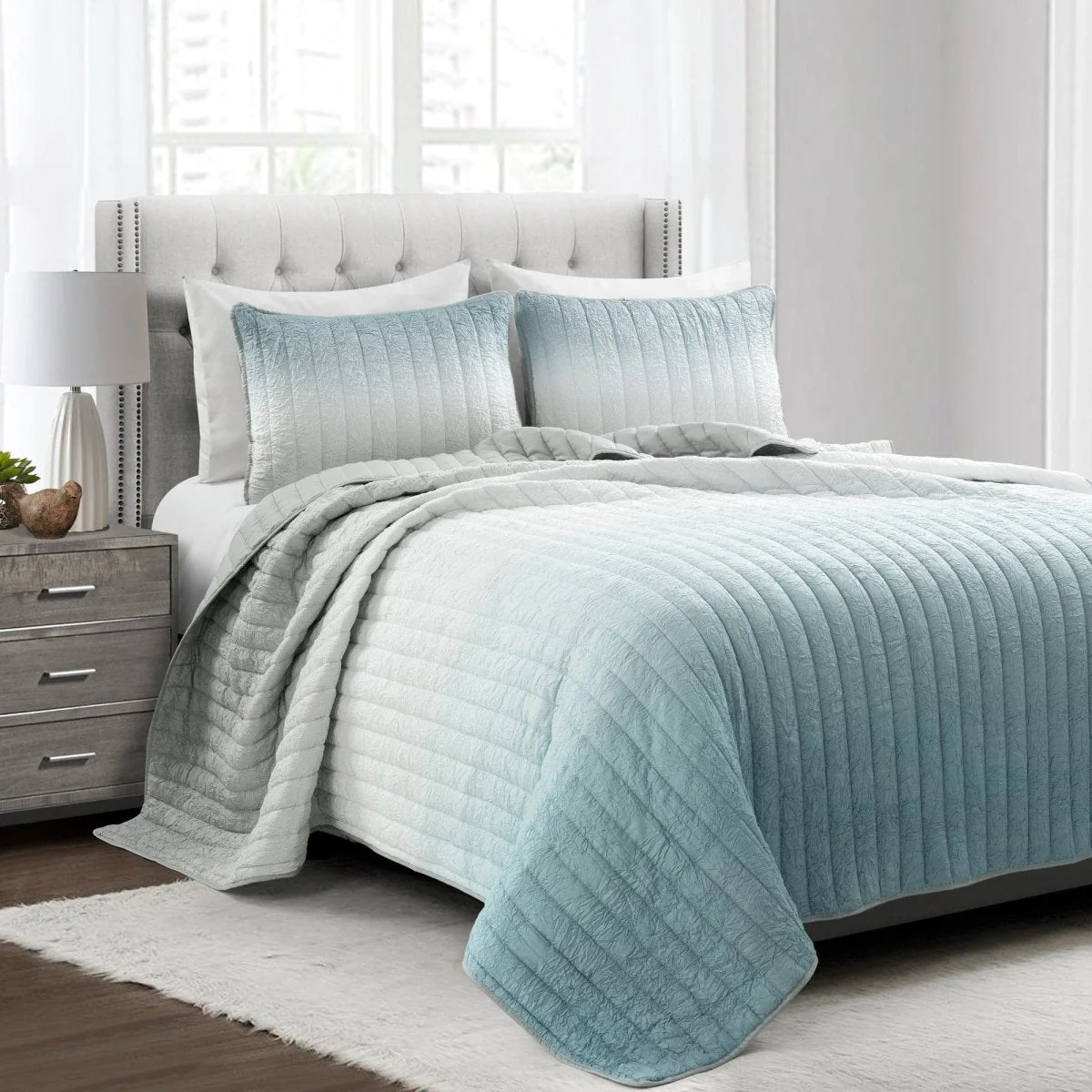 Crinkle Ombre Oversized Quilt 3 Piece Set - Image 18