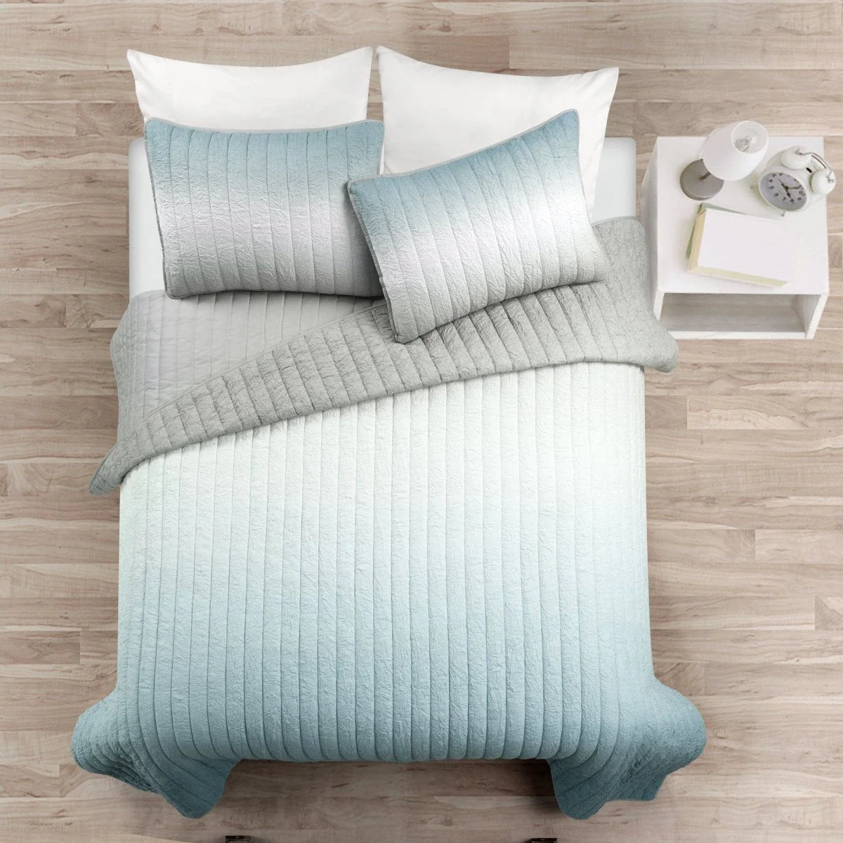 Crinkle Ombre Oversized Quilt 3 Piece Set - Image 19