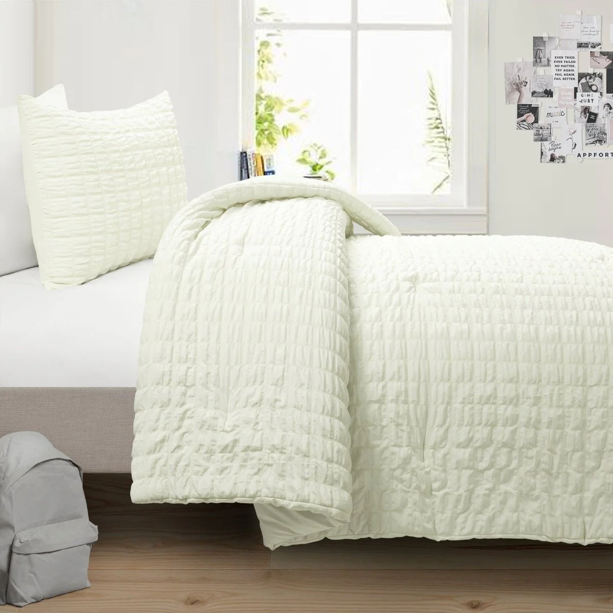 Crinkle Textured Dobby Comforter Set - Image 10