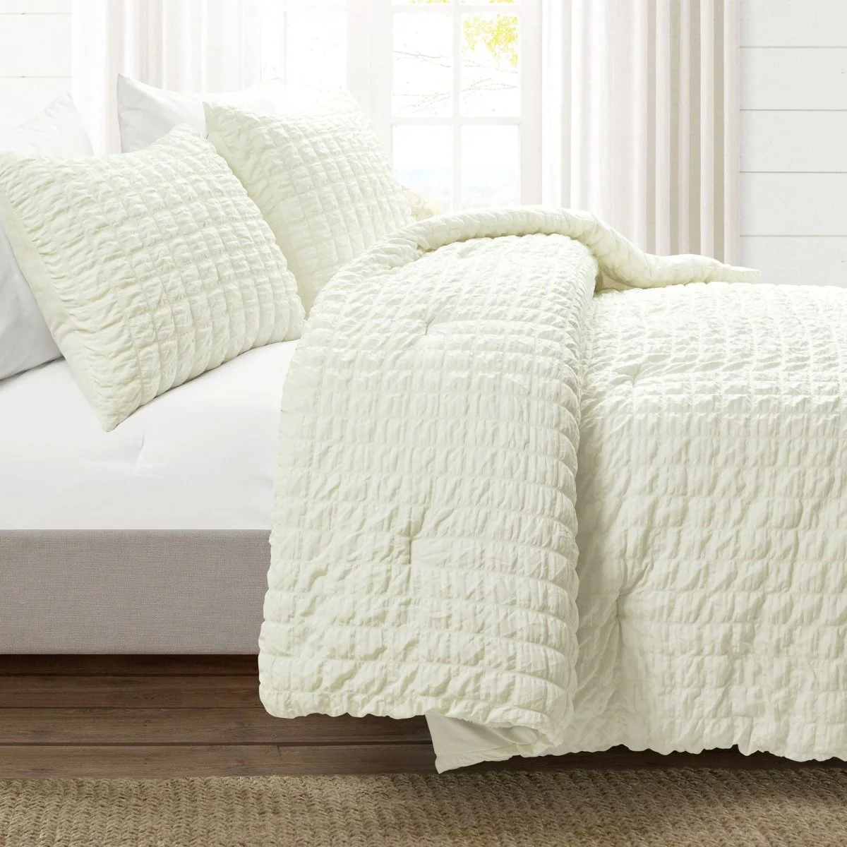 Crinkle Textured Dobby Comforter Set - Image 12
