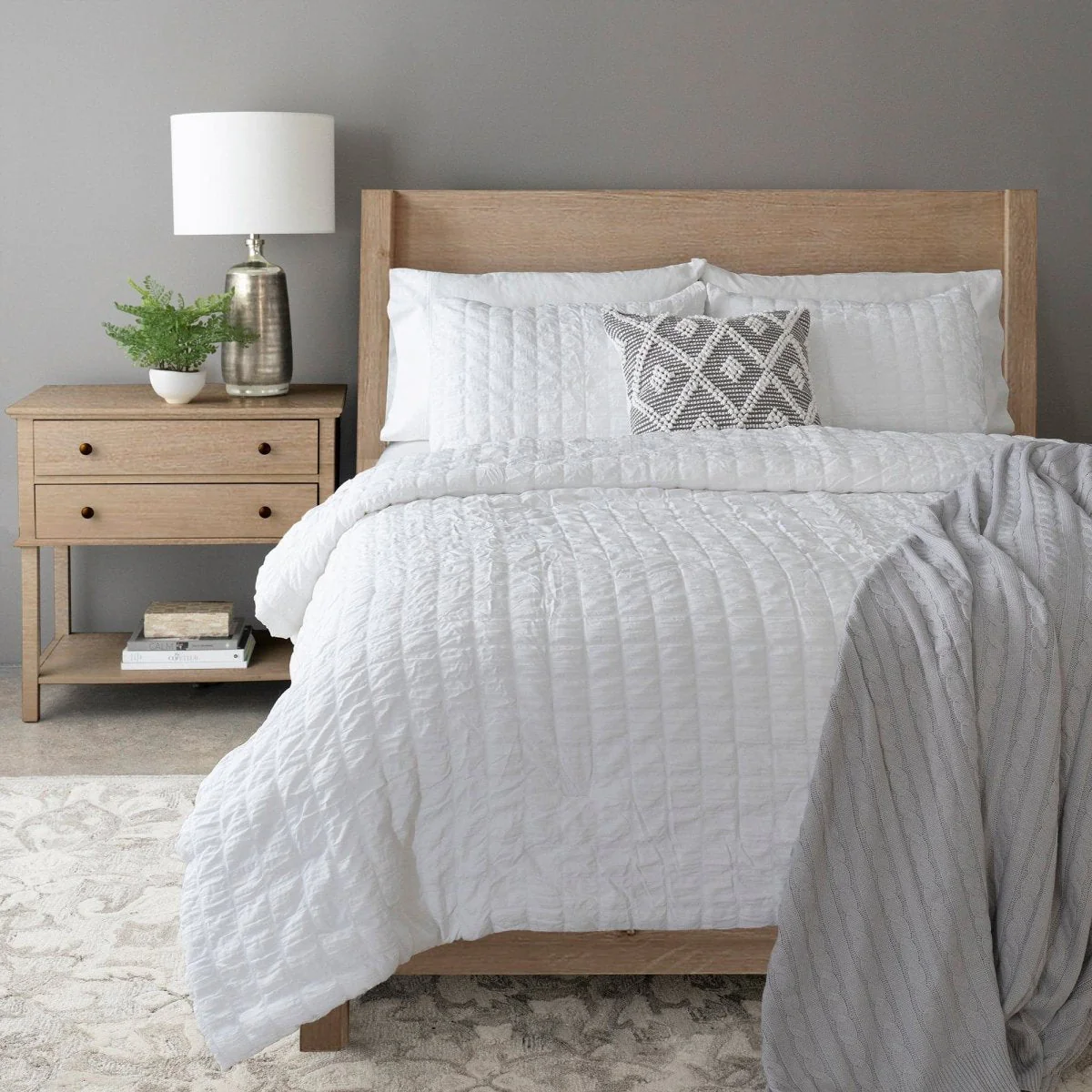 Crinkle Textured Dobby Comforter Set - Image 25