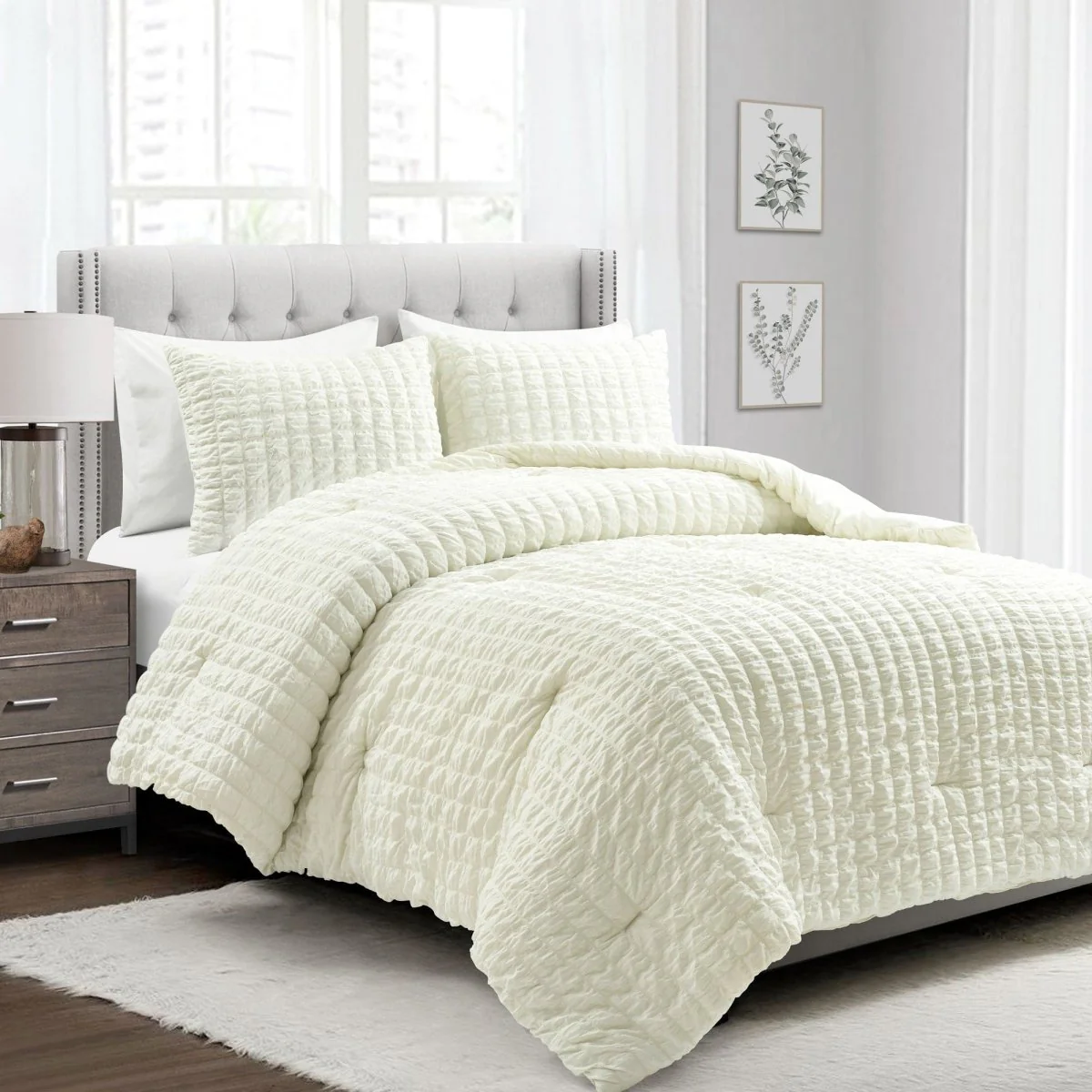Crinkle Textured Dobby Comforter Set - Image 4
