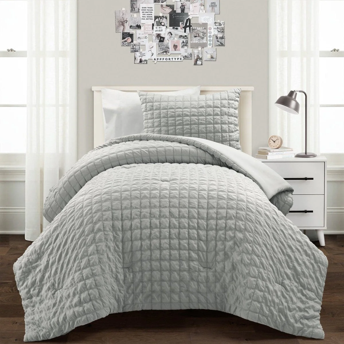 Crinkle Textured Dobby Comforter Set - Image 44