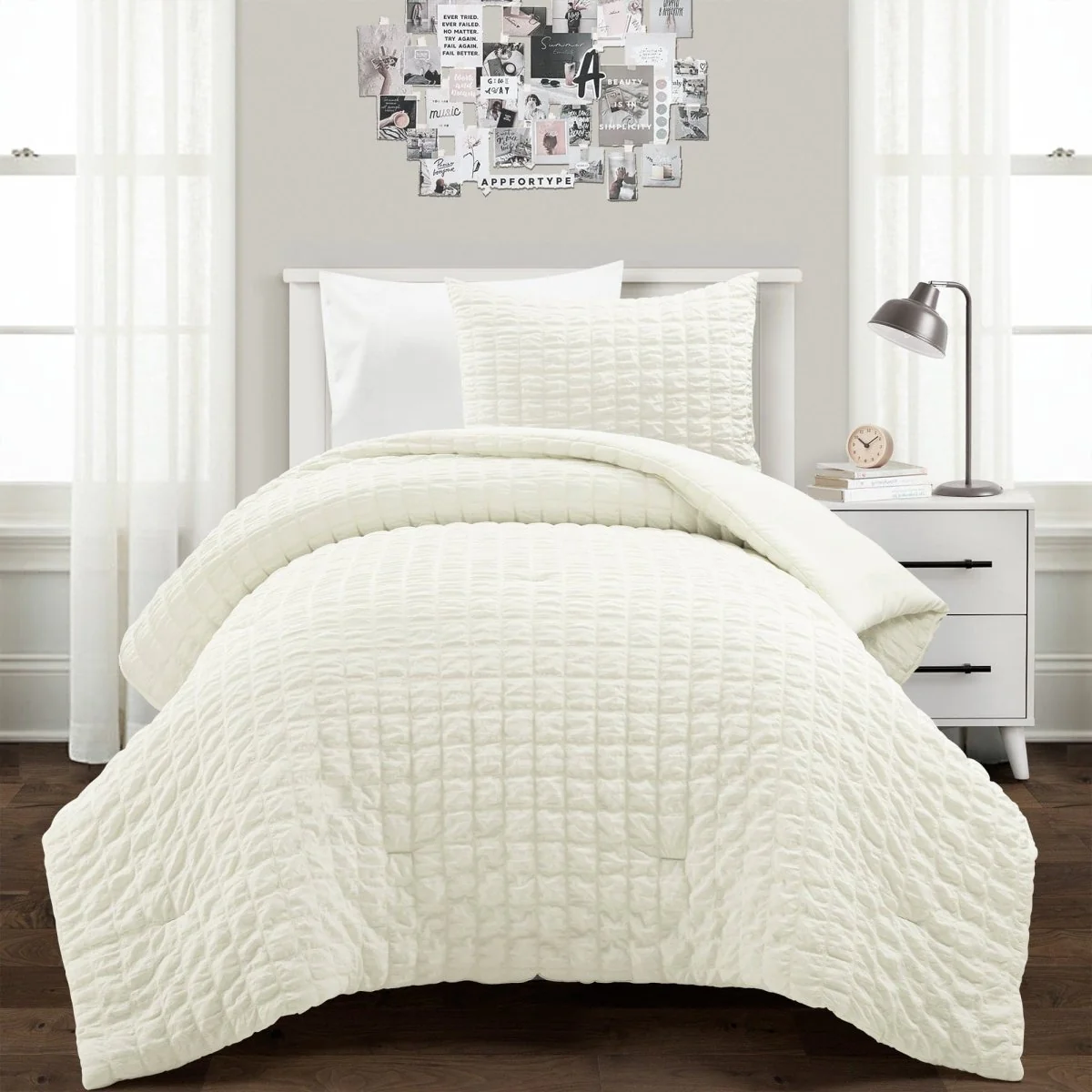 Crinkle Textured Dobby Comforter Set - Image 5