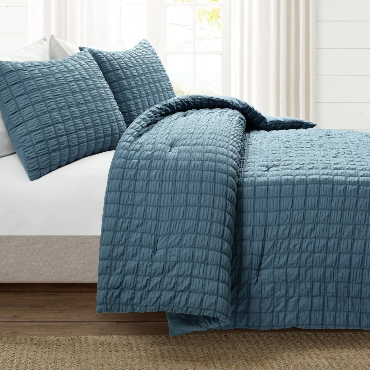 Crinkle Textured Dobby Comforter Set - Image 6