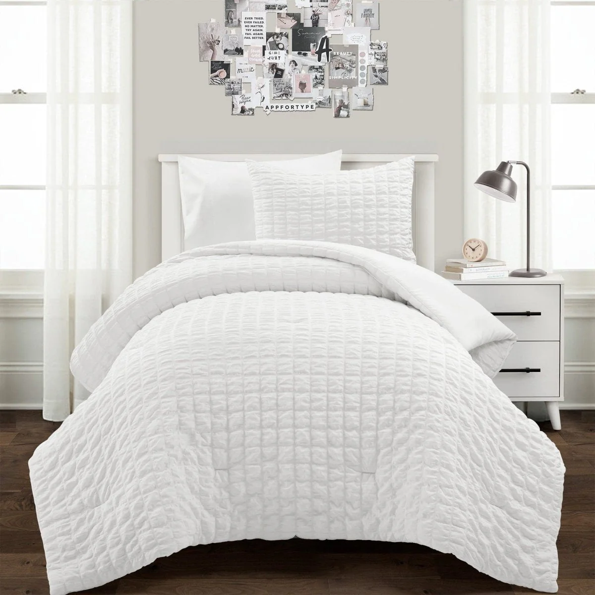 Crinkle Textured Dobby Comforter Set - Image 7