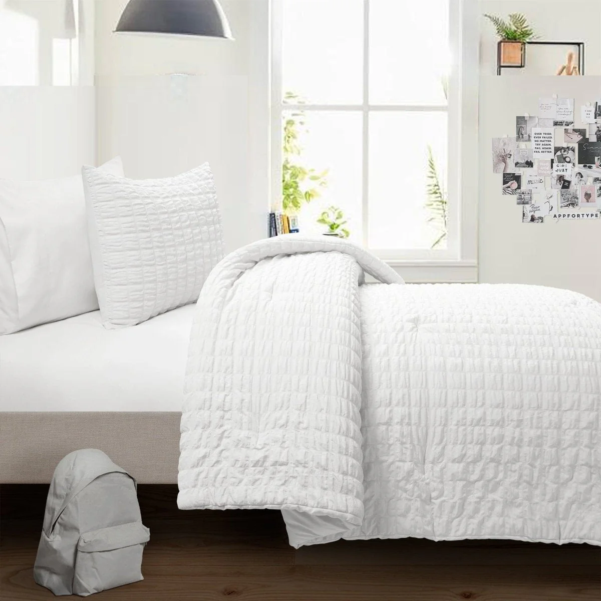 Crinkle Textured Dobby Comforter Set - Image 9
