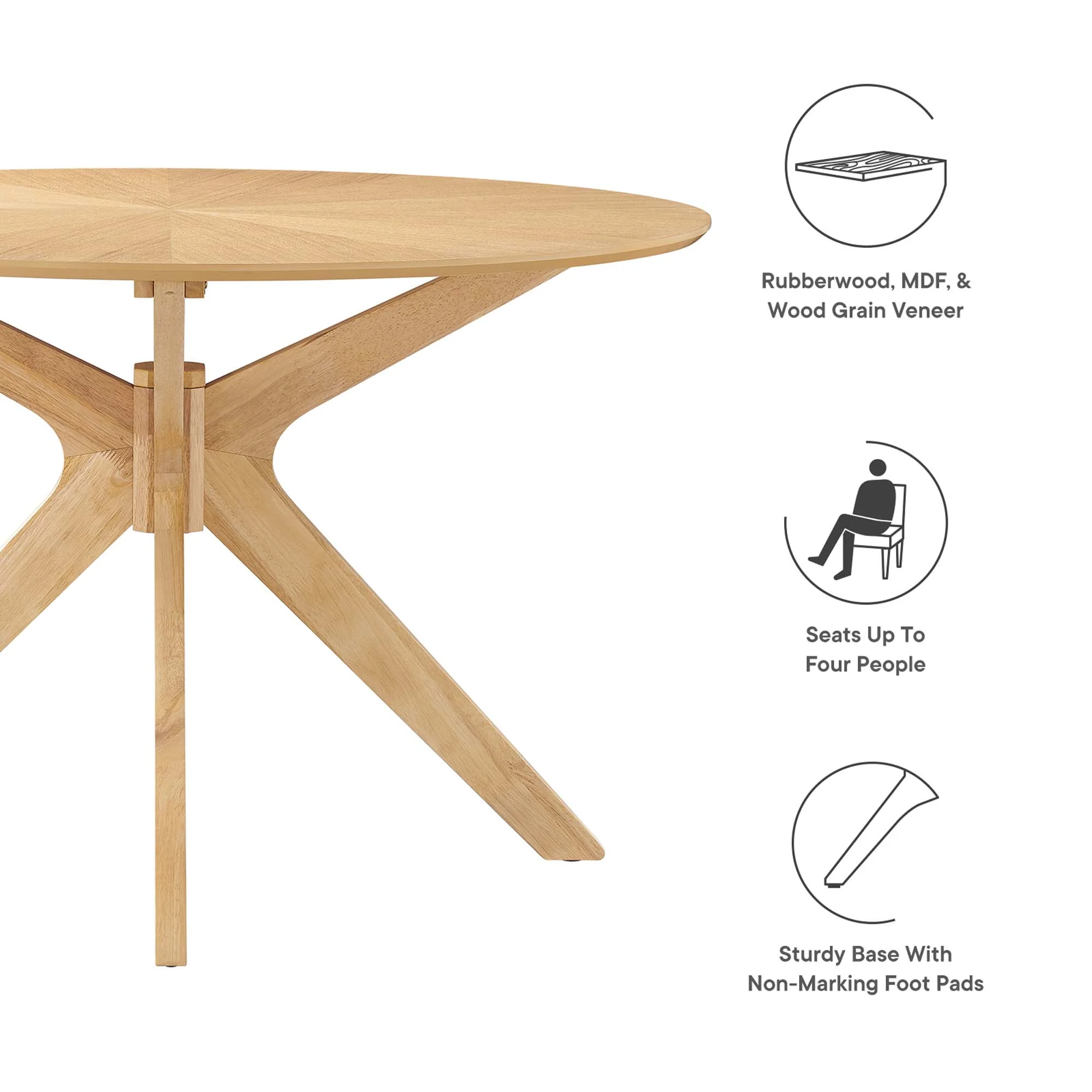 Crossroads 47" Round Wood Dining Table by Modway - Image 16