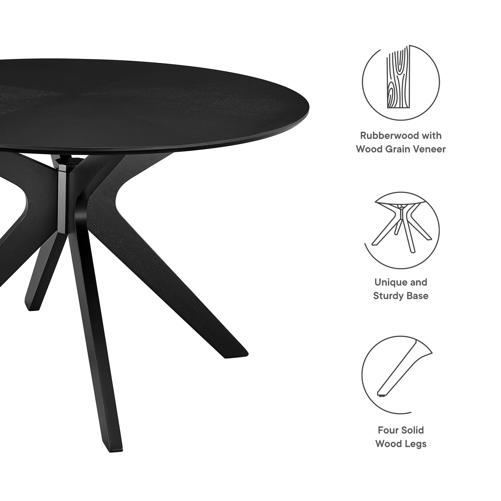 Crossroads 47" Round Wood Dining Table by Modway - Image 19