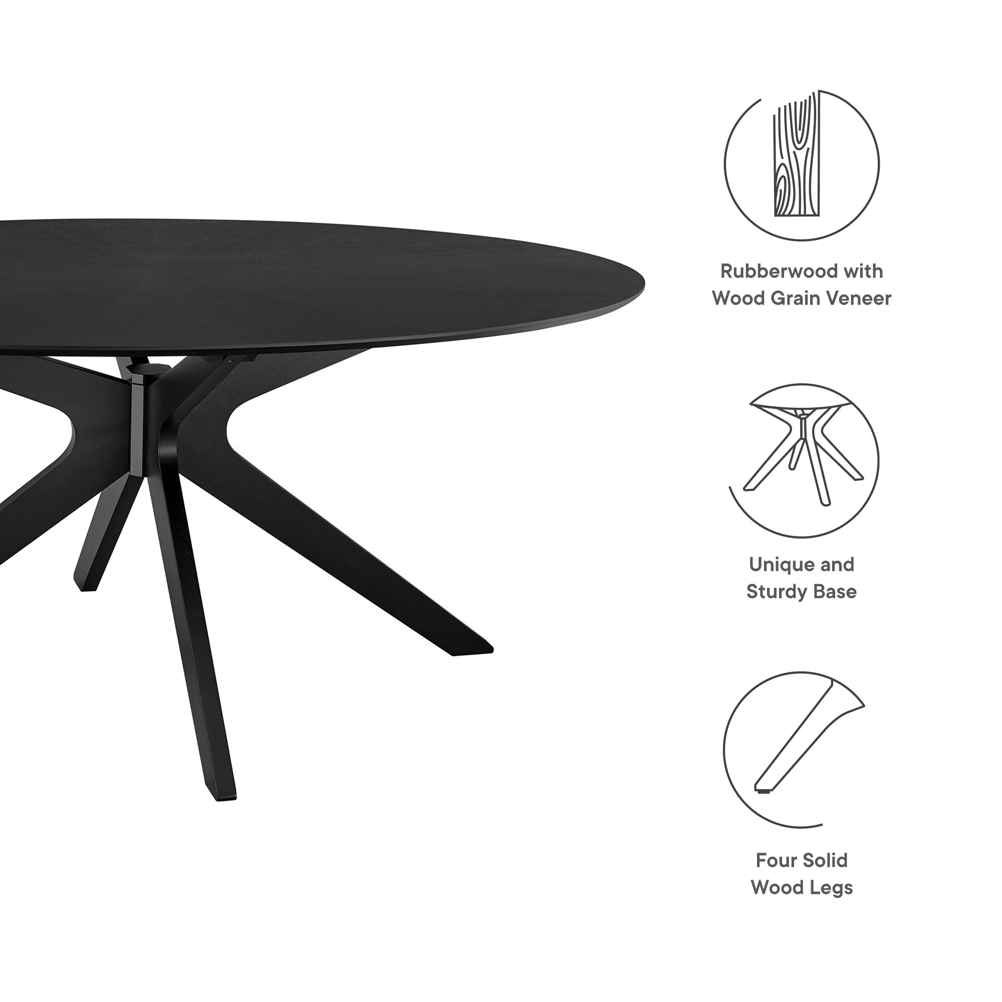 Crossroads 71" Oval Wood Dining Table by Modway - Image 19