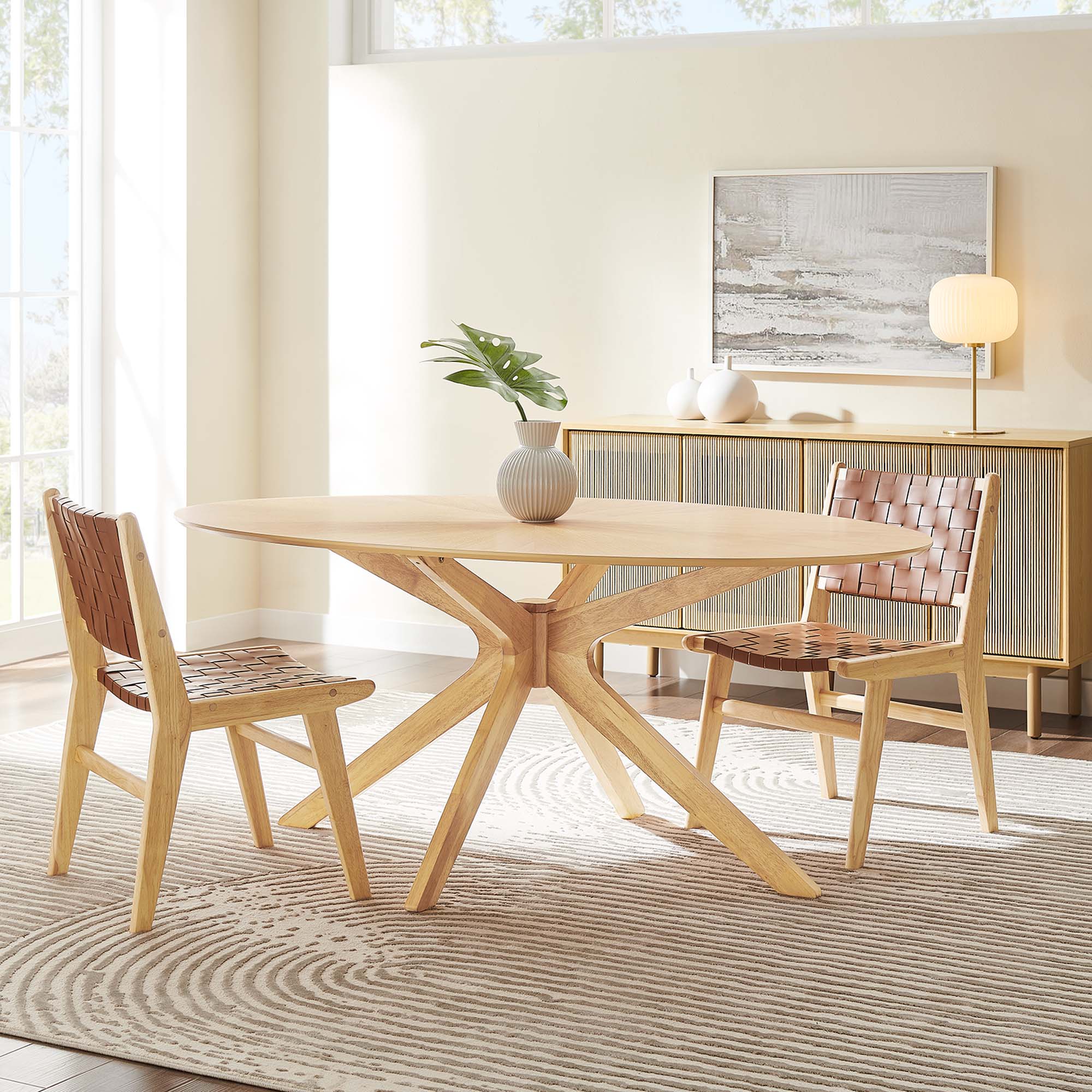 Crossroads 71" Oval Wood Dining Table by Modway - Image 8