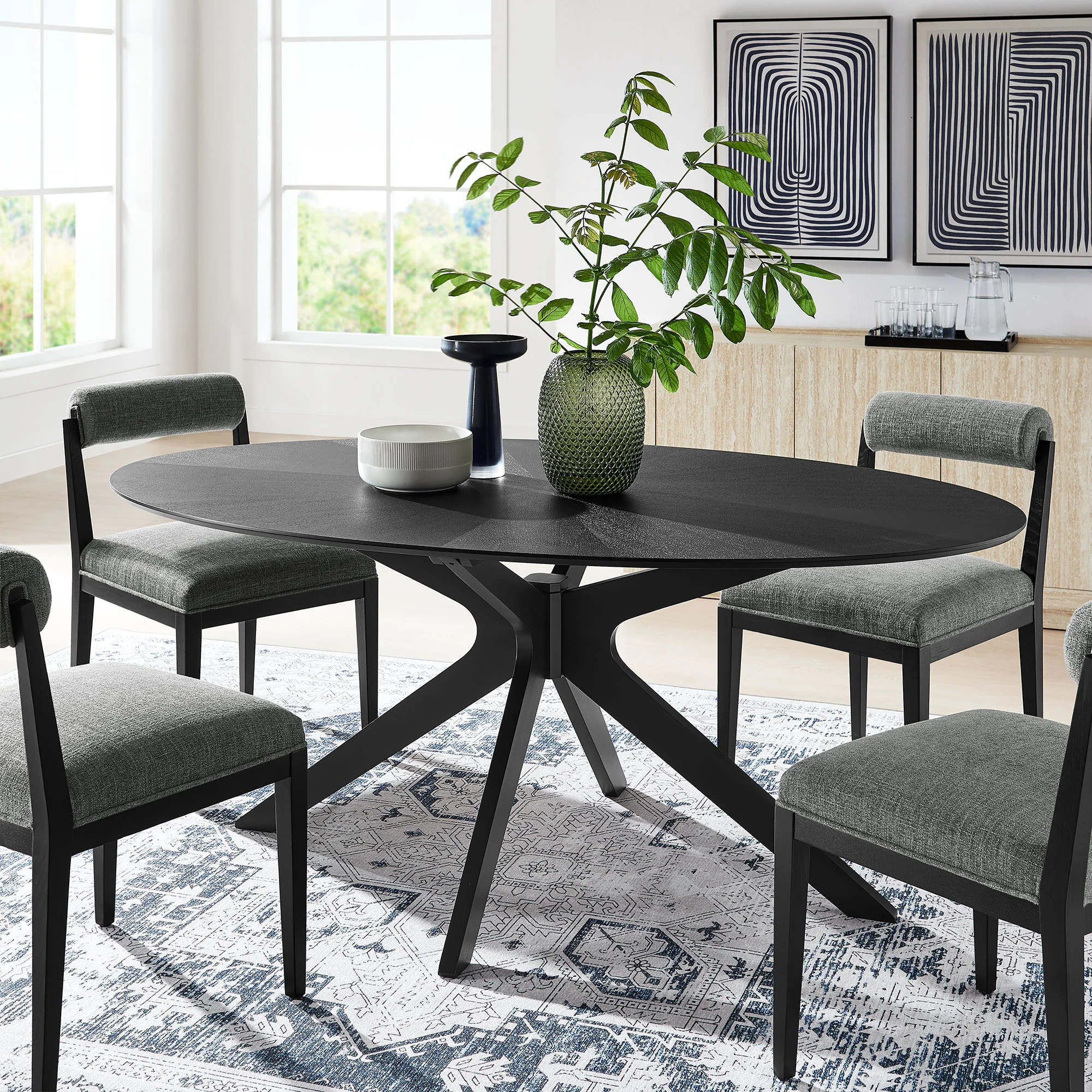 Crossroads 71" Oval Wood Dining Table by Modway - Image 9