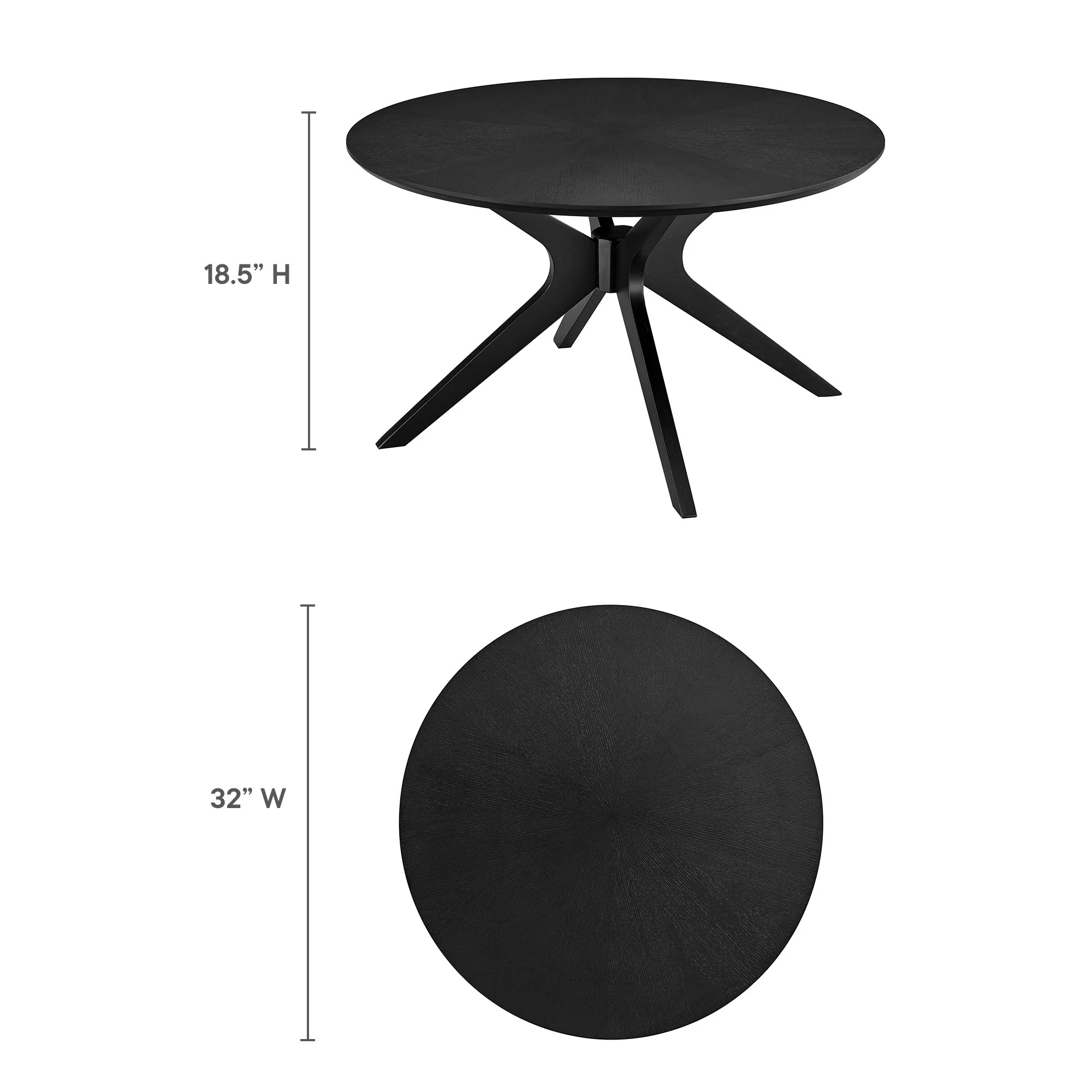Crossroads Round Wood Coffee Table by Modway - Image 17