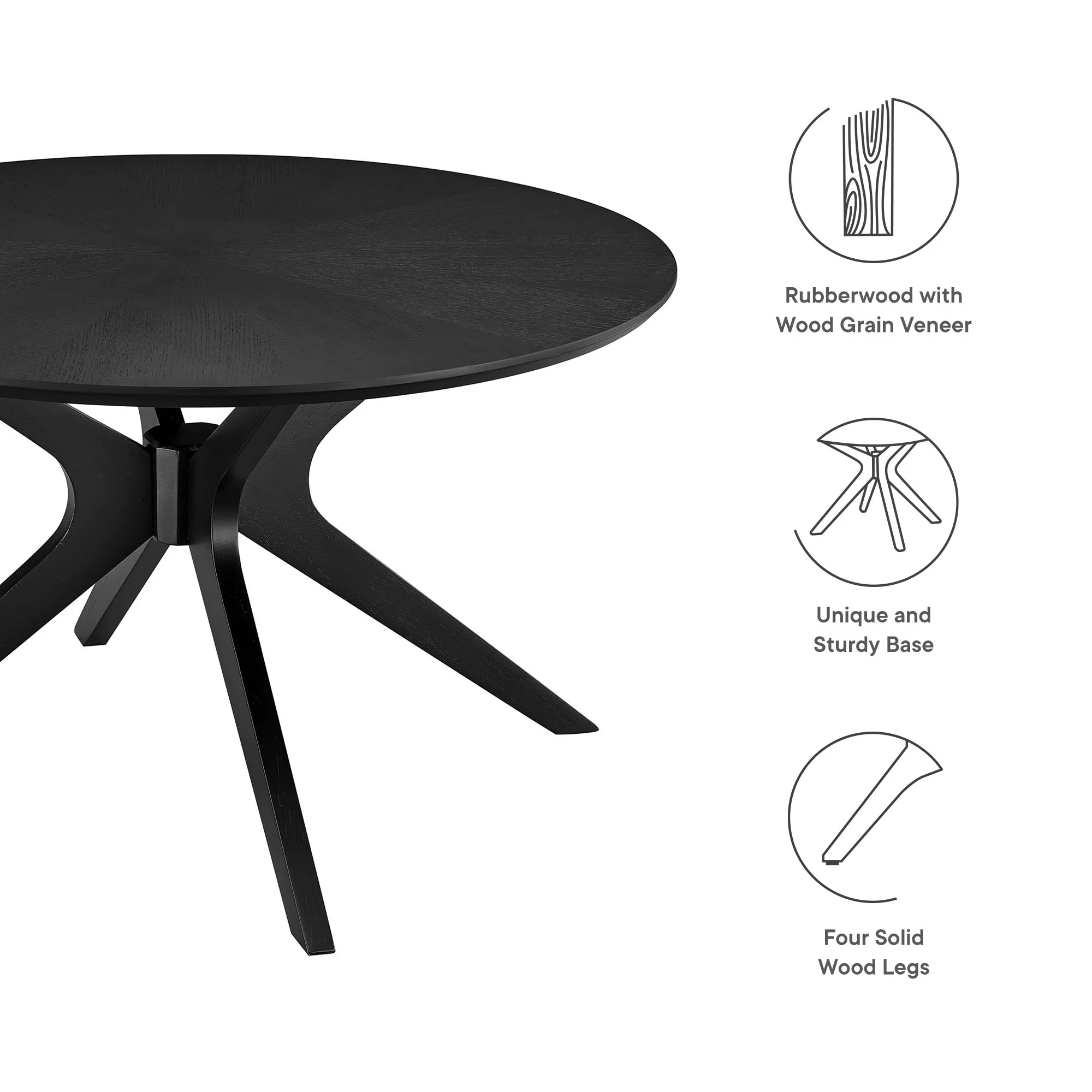 Crossroads Round Wood Coffee Table by Modway - Image 19