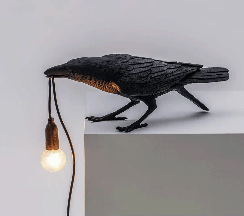 Crow Bird Wall Lamp – Resin Bedside Night Light for Bedroom & Living Room Decor - Image 11