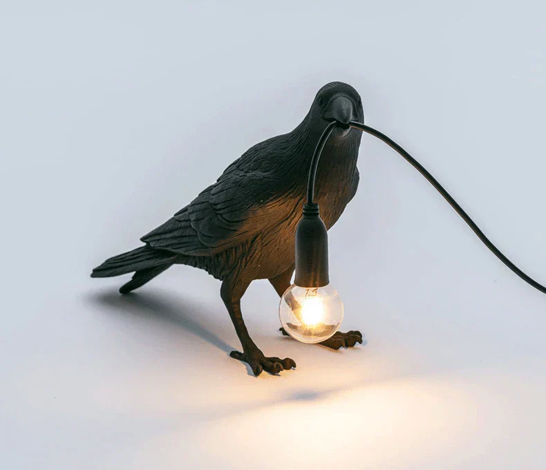 Crow Bird Wall Lamp – Resin Bedside Night Light for Bedroom & Living Room Decor - Image 12