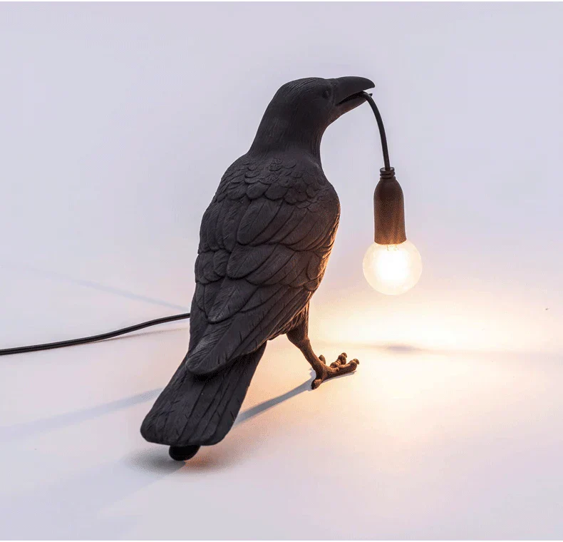 Crow Bird Wall Lamp – Resin Bedside Night Light for Bedroom & Living Room Decor - Image 13