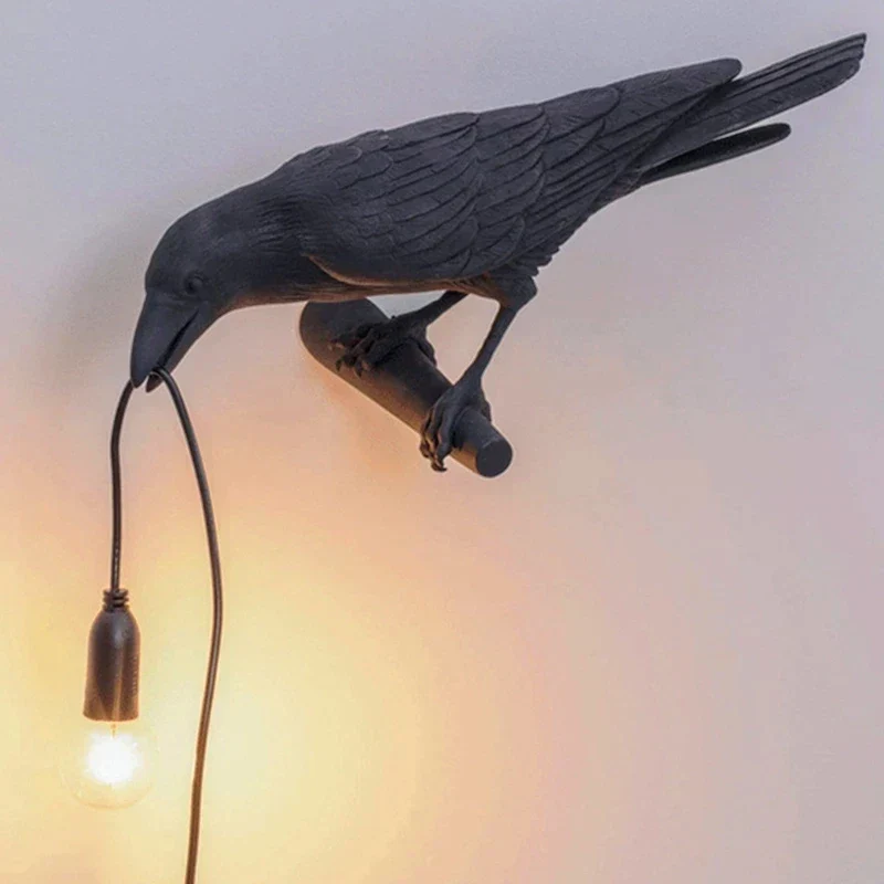 Crow Bird Wall Lamp – Resin Bedside Night Light for Bedroom & Living Room Decor - Image 15