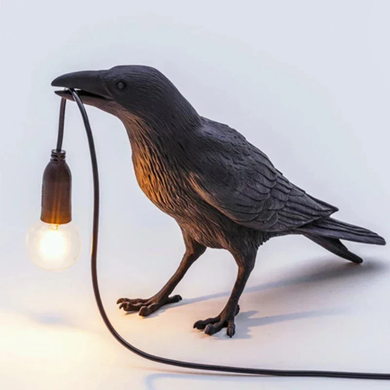Crow Bird Wall Lamp – Resin Bedside Night Light for Bedroom & Living Room Decor - Image 17