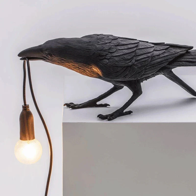 Crow Bird Wall Lamp – Resin Bedside Night Light for Bedroom & Living Room Decor - Image 20