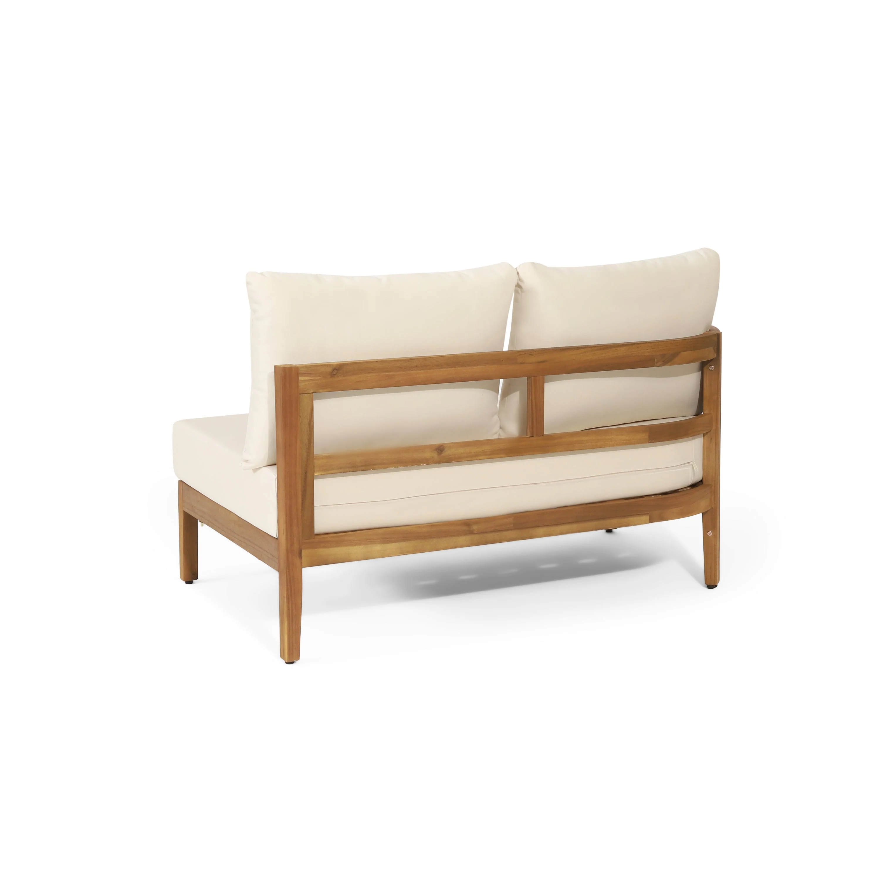 Crowne 4-Pcs Sofa Conversation Set with Beige Cushion, Teak - Image 9