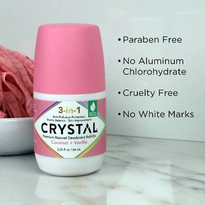 Crystal 3-in-1 Natural Mineral Roll-On Deodorant Coconut + Vanilla 2.25 fl oz - Image 5