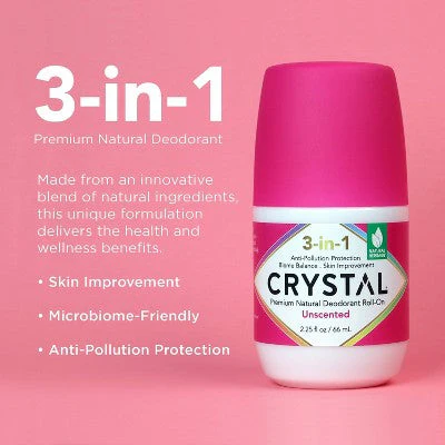 Crystal 3-in-1 Natural Mineral Roll-On Deodorant Unscented 2.25 fl oz - Image 4