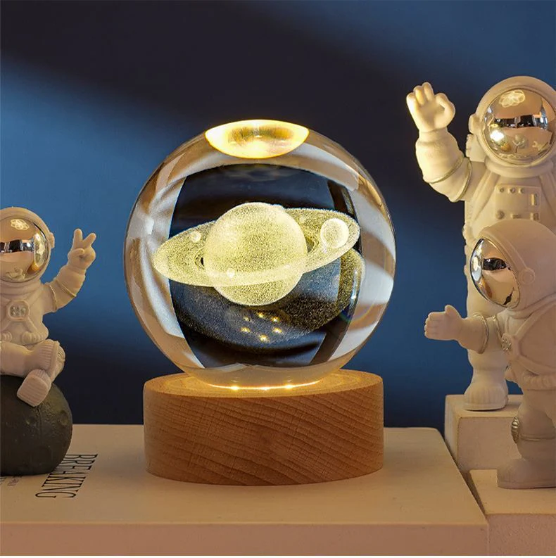 Crystal Ball Night Light USB Laser Engraved LED Lamp Gift for Bedroom Decor - Image 4