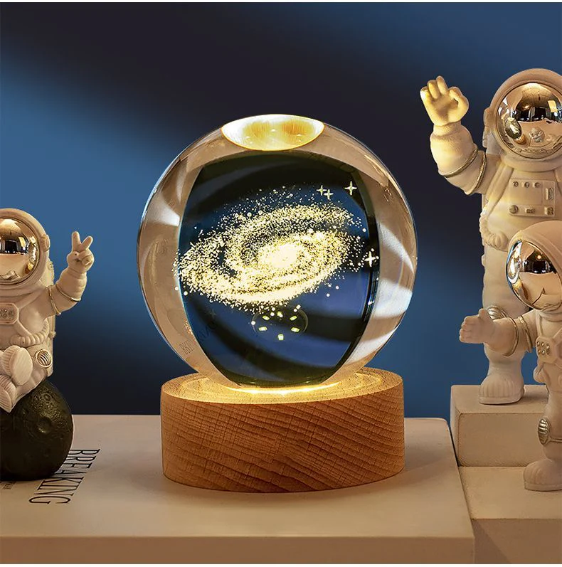 Crystal Ball Night Light USB Laser Engraved LED Lamp Gift for Bedroom Decor - Image 5