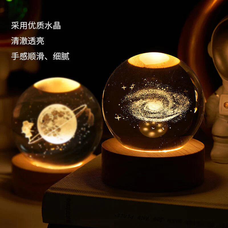 Crystal Ball Night Light USB Laser Engraved LED Lamp Gift for Bedroom Decor - Image 8