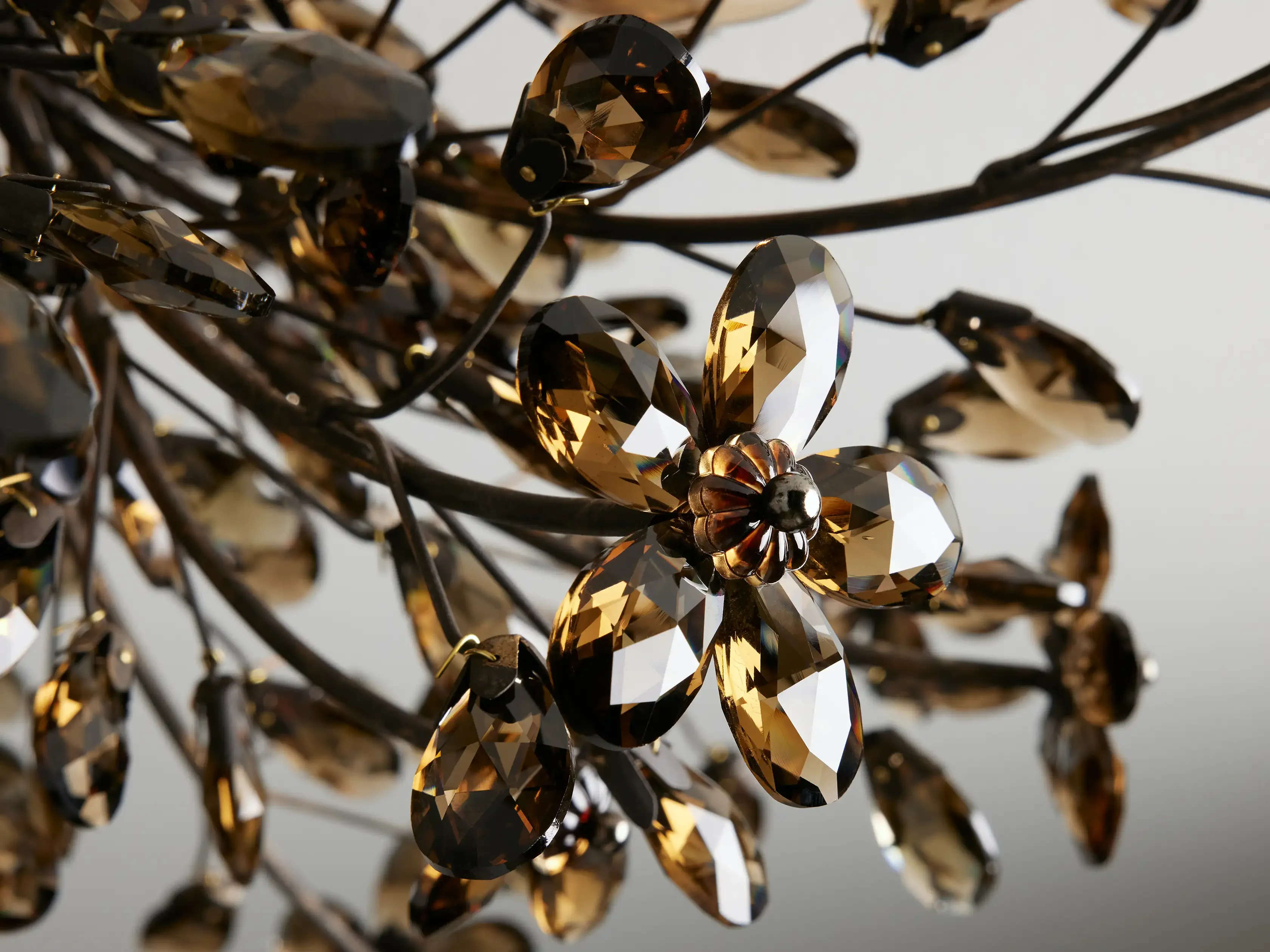 Crystal Floral Chandelier 28" 4-Light E12 Iron Ceiling Fixture - Image 10