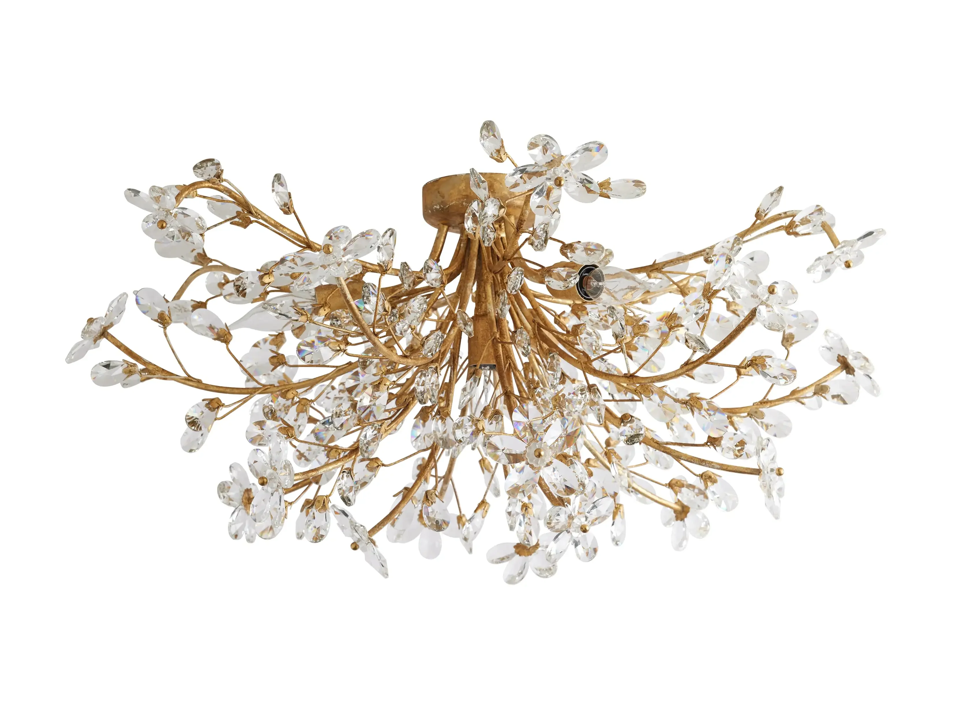 Crystal Floral Chandelier 28" 4-Light E12 Iron Ceiling Fixture - Image 12