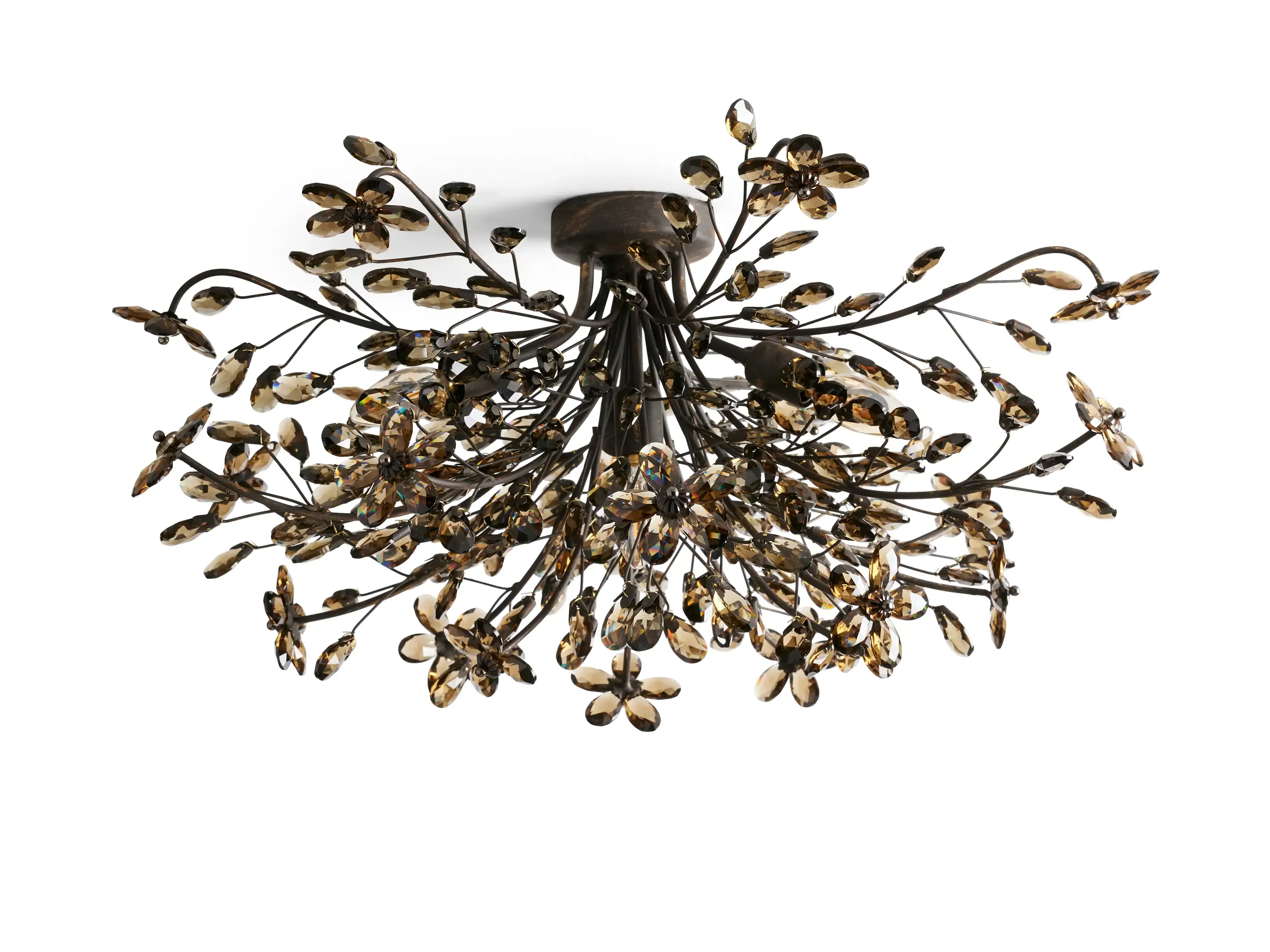 Crystal Floral Chandelier 28" 4-Light E12 Iron Ceiling Fixture - Image 13