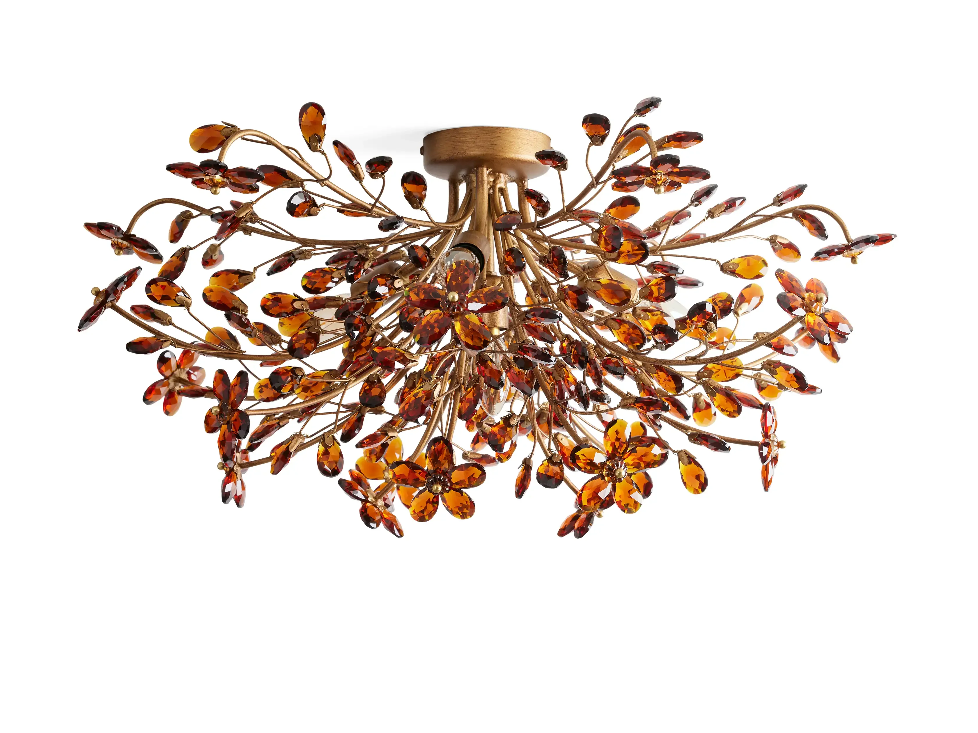 Crystal Floral Chandelier 28" 4-Light E12 Iron Ceiling Fixture - Image 14