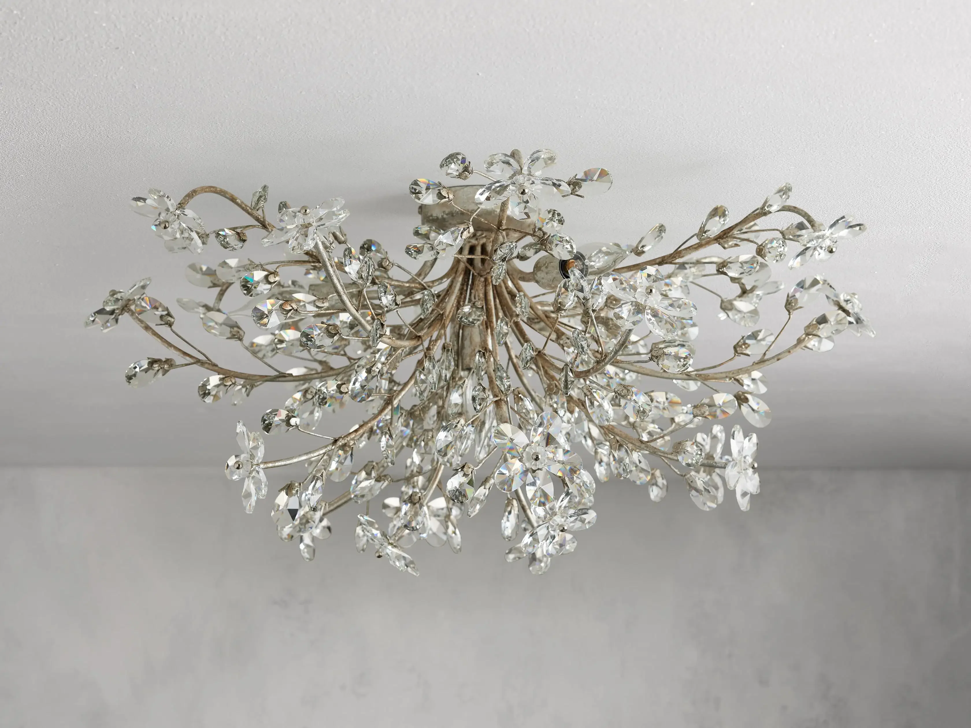 Crystal Floral Chandelier 28" 4-Light E12 Iron Ceiling Fixture - Image 16
