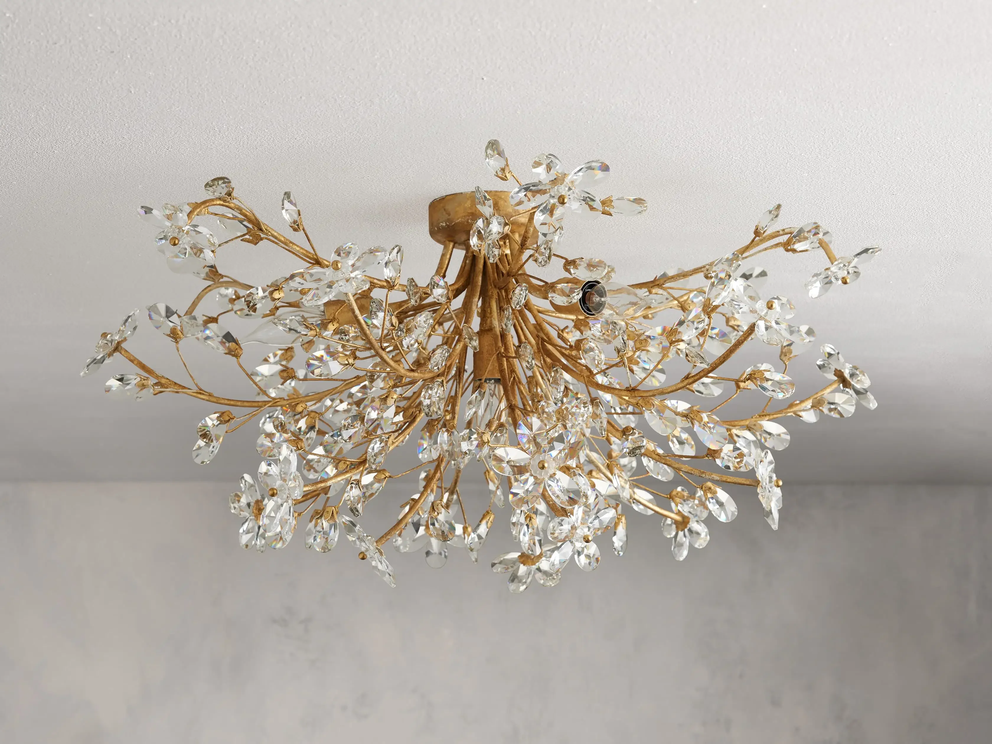 Crystal Floral Chandelier 28" 4-Light E12 Iron Ceiling Fixture - Image 18