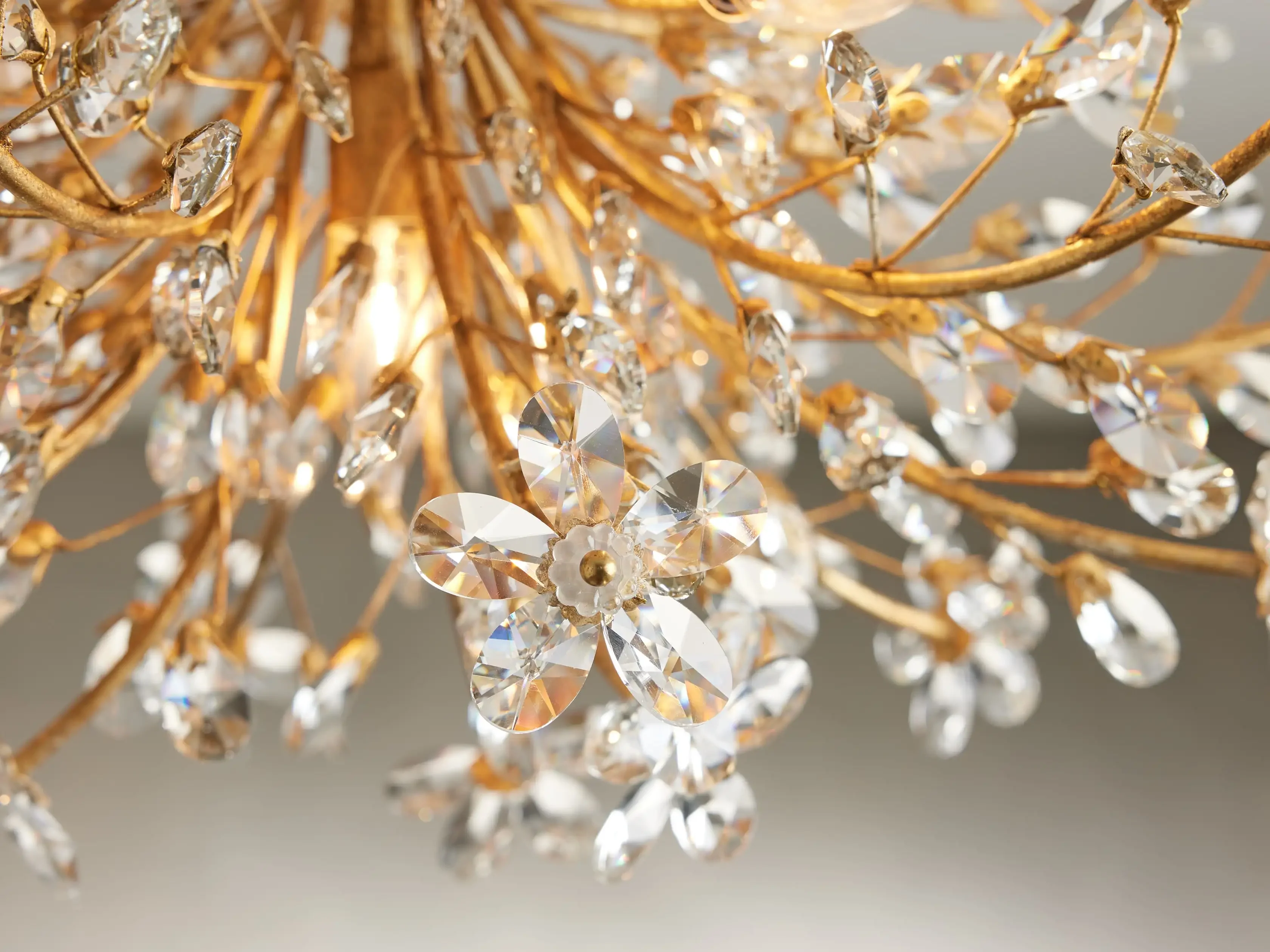Crystal Floral Chandelier 28" 4-Light E12 Iron Ceiling Fixture - Image 7