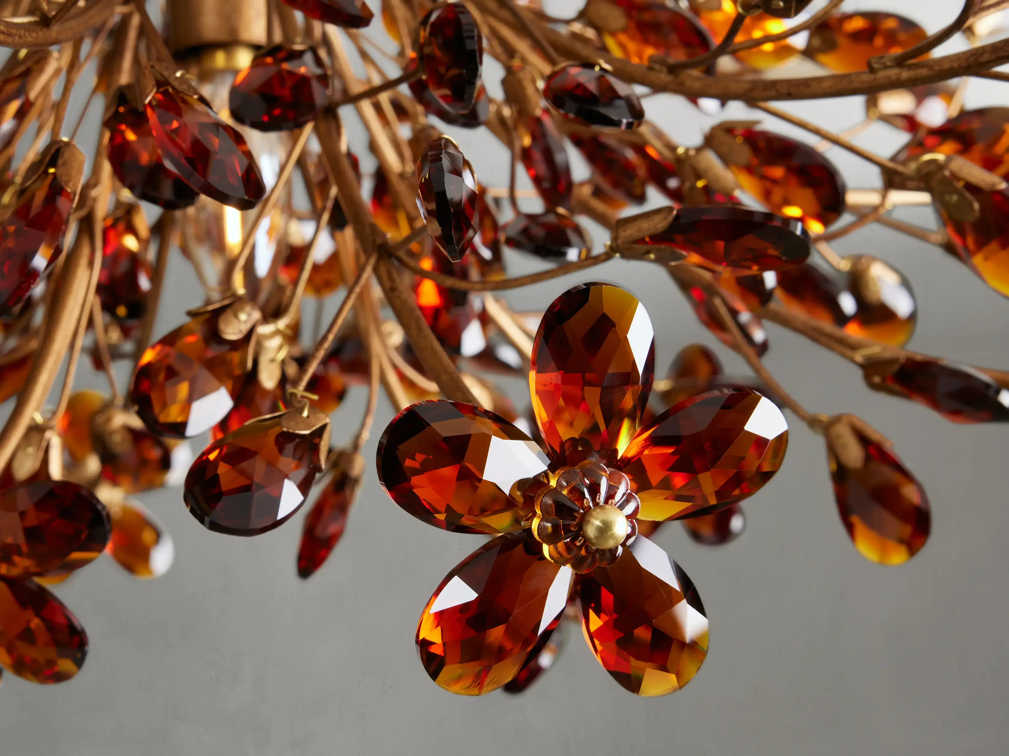 Crystal Floral Chandelier 28" 4-Light E12 Iron Ceiling Fixture - Image 9