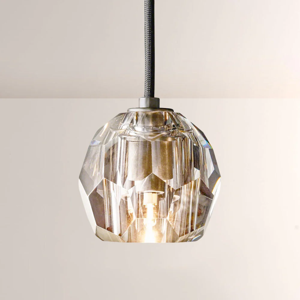 Crystal Globe Pendant Light G9 Brass Mini Ceiling Hanging Lamp - Image 13