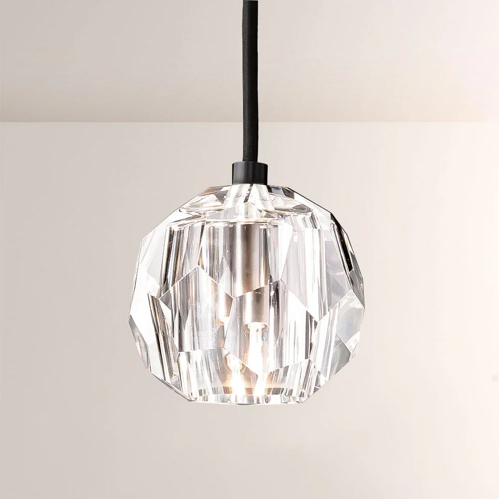 Crystal Globe Pendant Light G9 Brass Mini Ceiling Hanging Lamp - Image 2